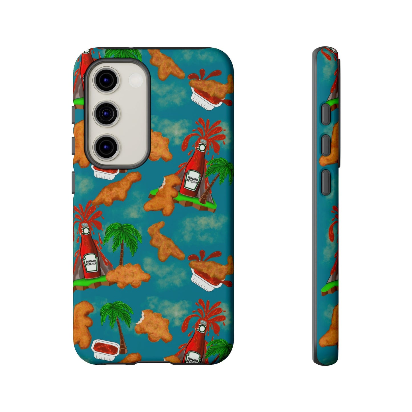 Dino Nuggets Phone Case - Tropical Vibes & Humor, Perfect Gift for Friends, Summer BBQ, Beach Lovers, Unique Accessory, Tough Cases