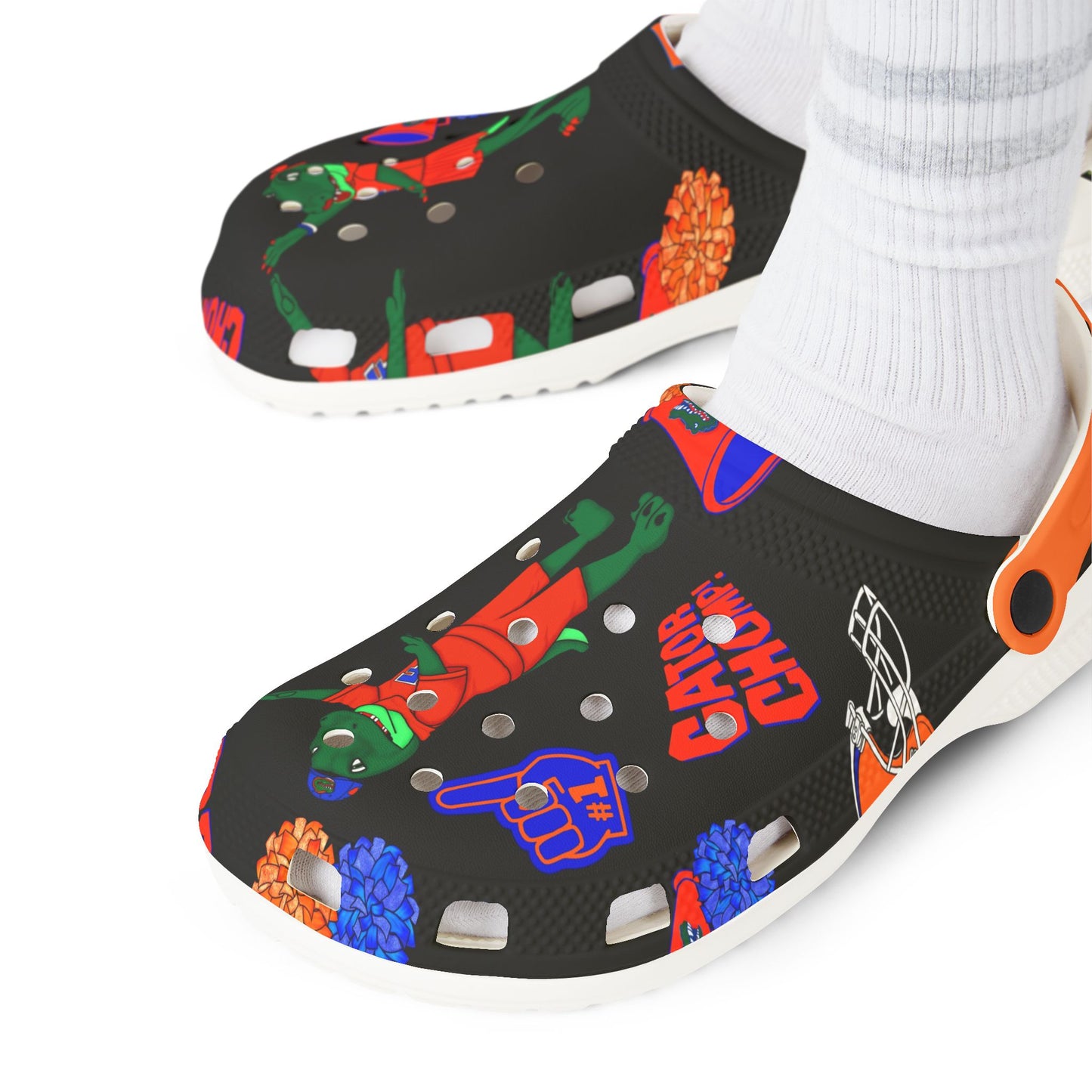 Florida Gators Women's EVA Foam Clogs, Playful All-Over Design Shoes, Casual Summer Footwear, Comfortable Garden Shoes, Perfect for Kids and Adults