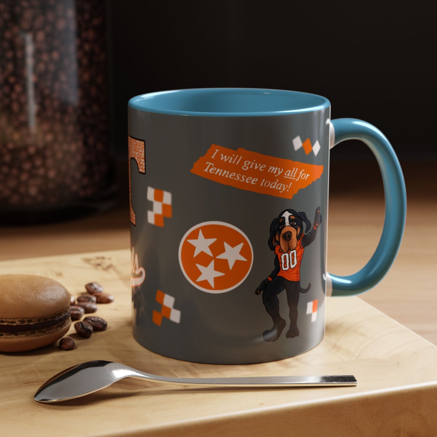 Tennessee Spirit Coffee Mug, Perfect for Gameday, College Student Gift, Unique Drinkware, Sports Fan Mug, Show Your Team Pride