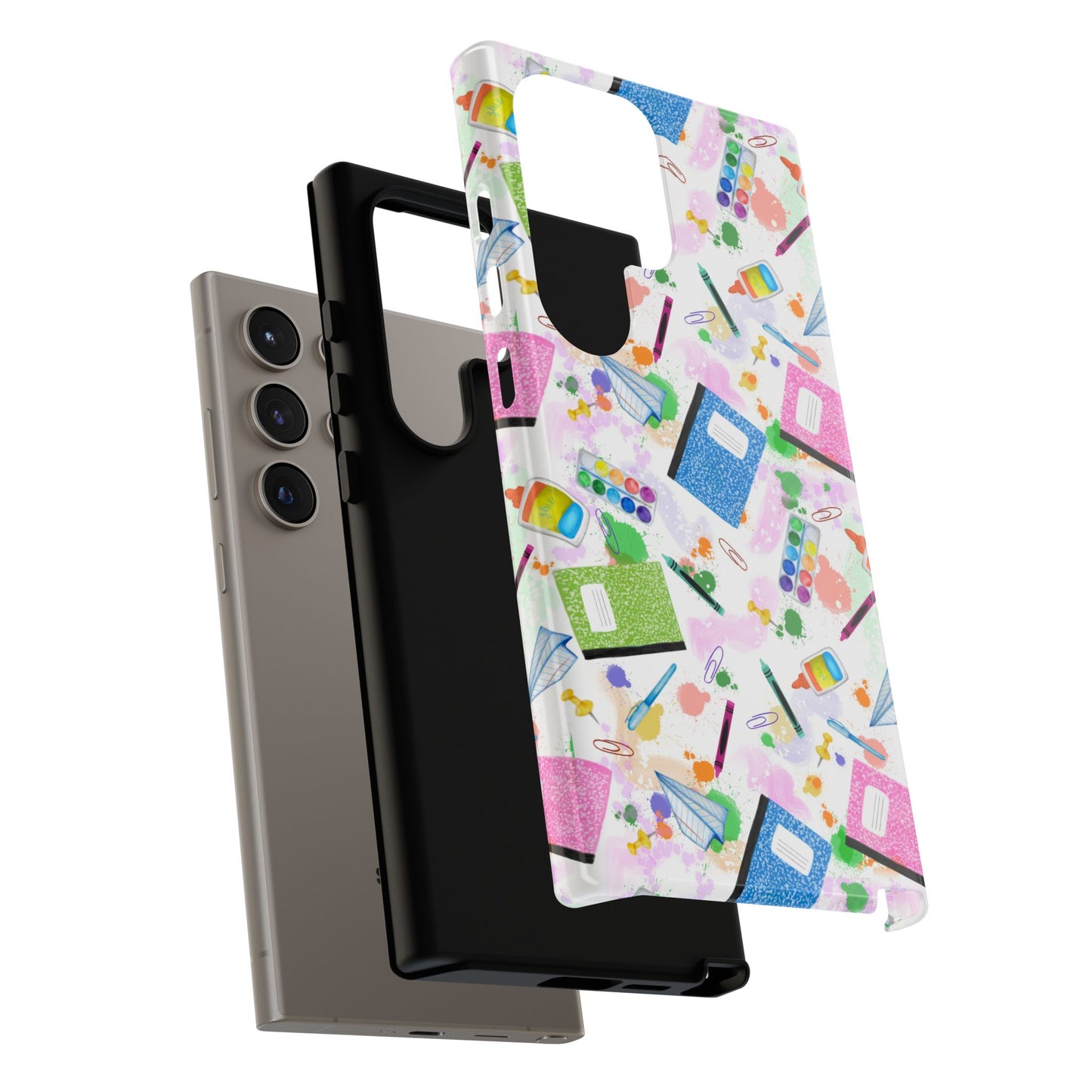 Colorful Art-Themed Phone Case, Cute Creative Gift for Artists, Unique Mobile Cover, Fun School Supplies Case, Bright Art Supplies Design