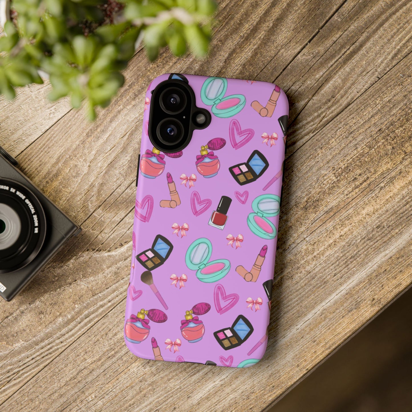 Cute Makeup Phone Case, Tough Cases, Cosmetic Lover Gift, Makeup Junkie Accessory, Beauty Phone Cover, Fun Design for Her