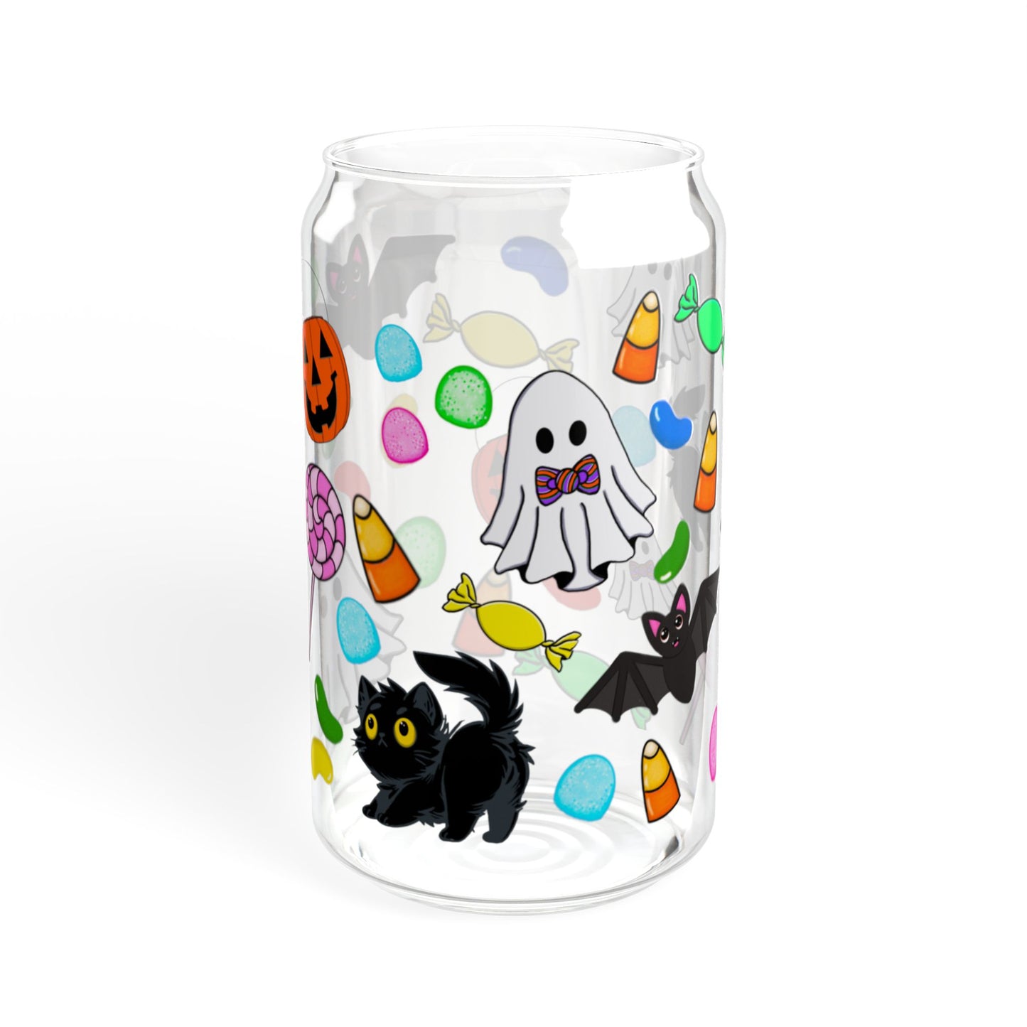 Halloween Sipper Glass, 16oz - Fun Decorative Drinkware for Parties, Gifts, and Seasonal Celebrations, Spooky Style Mugs
