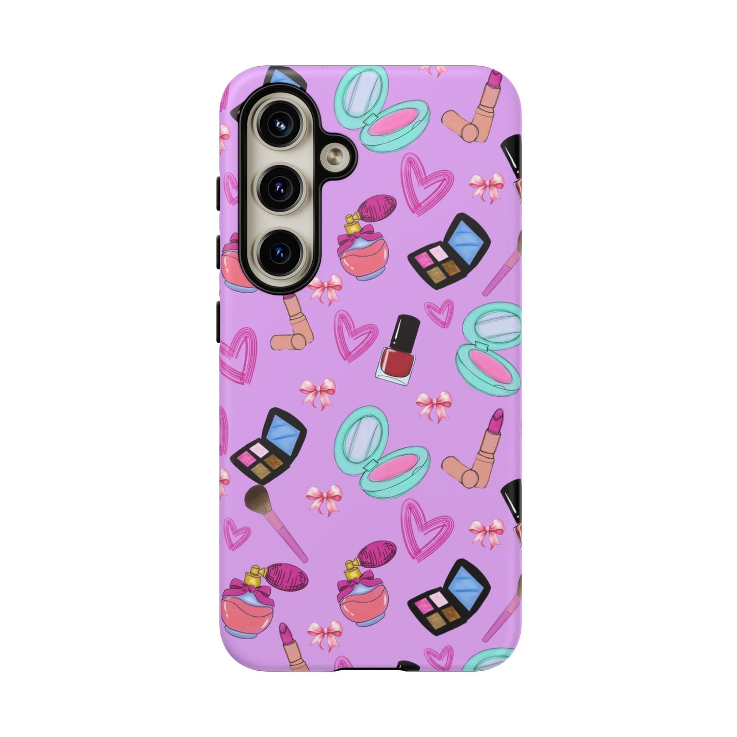 Cute Makeup Phone Case, Tough Cases, Cosmetic Lover Gift, Makeup Junkie Accessory, Beauty Phone Cover, Fun Design for Her