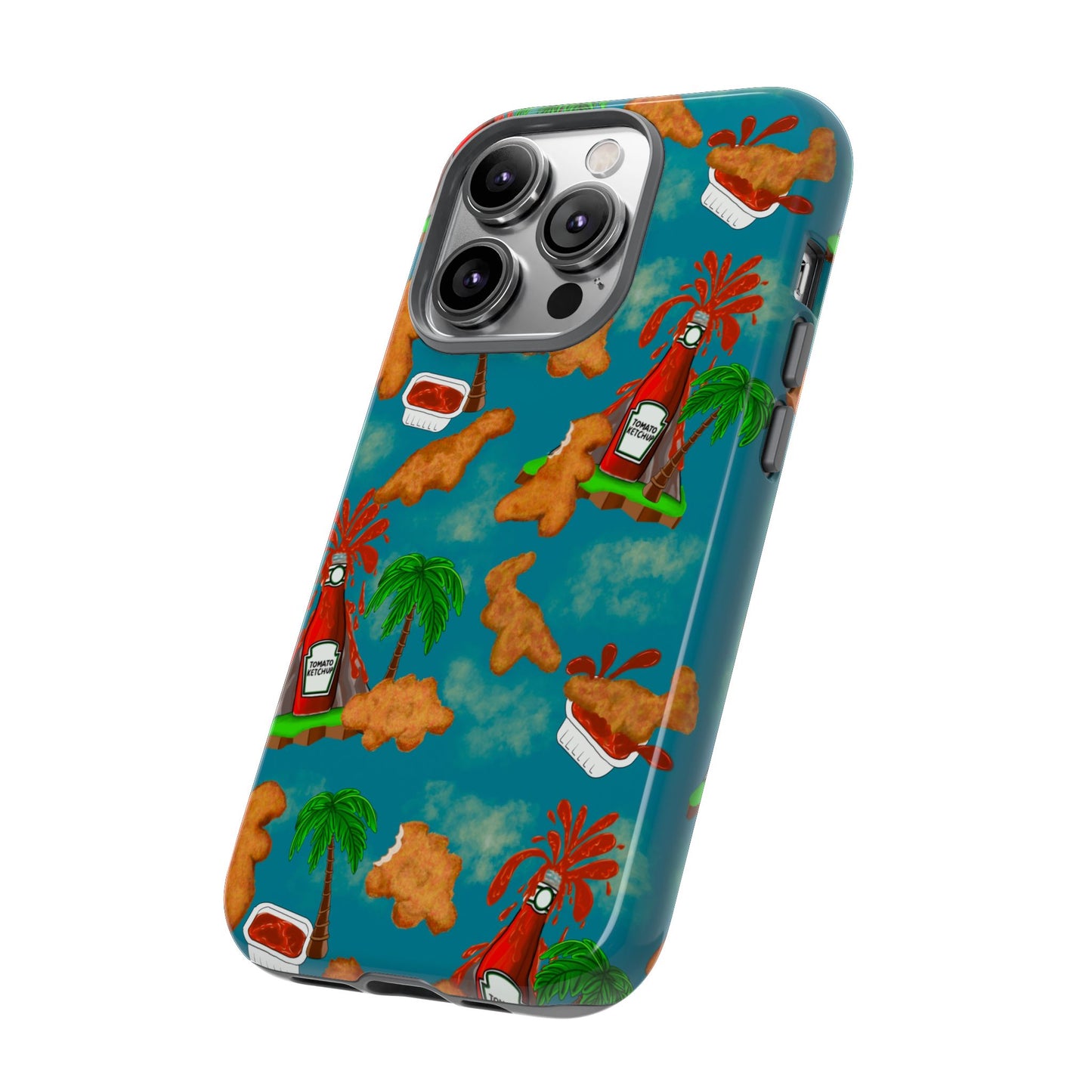 Dino Nuggets Phone Case - Tropical Vibes & Humor, Perfect Gift for Friends, Summer BBQ, Beach Lovers, Unique Accessory, Tough Cases