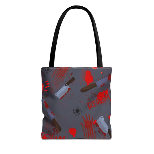 Gory Tote Bag with Redrum Design, Horror Aesthetic Bag, Perfect for Halloween, Gift for Horror Fans, Unique Movie-Inspired Accessory