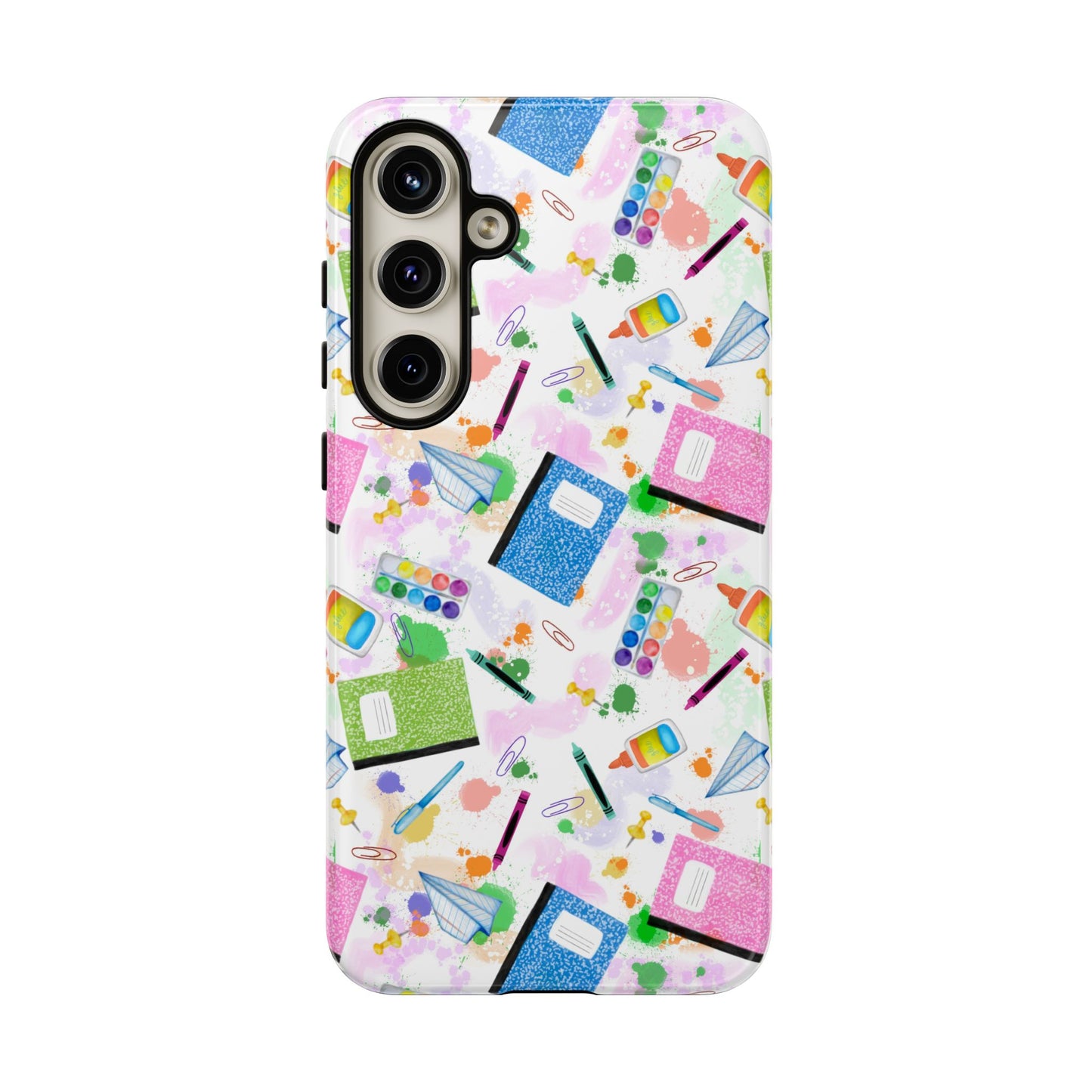 Colorful Art-Themed Phone Case, Cute Creative Gift for Artists, Unique Mobile Cover, Fun School Supplies Case, Bright Art Supplies Design