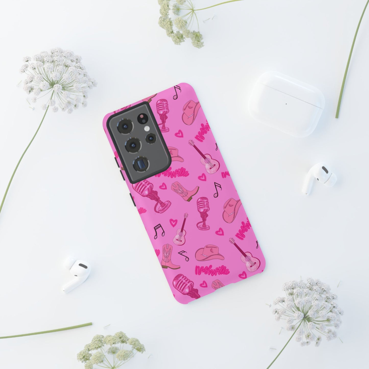 Pink Music Cases for Tough Love, Music Lover Gift, Phone Accessories, Cute Phone Covers, Stylish Cases for Women