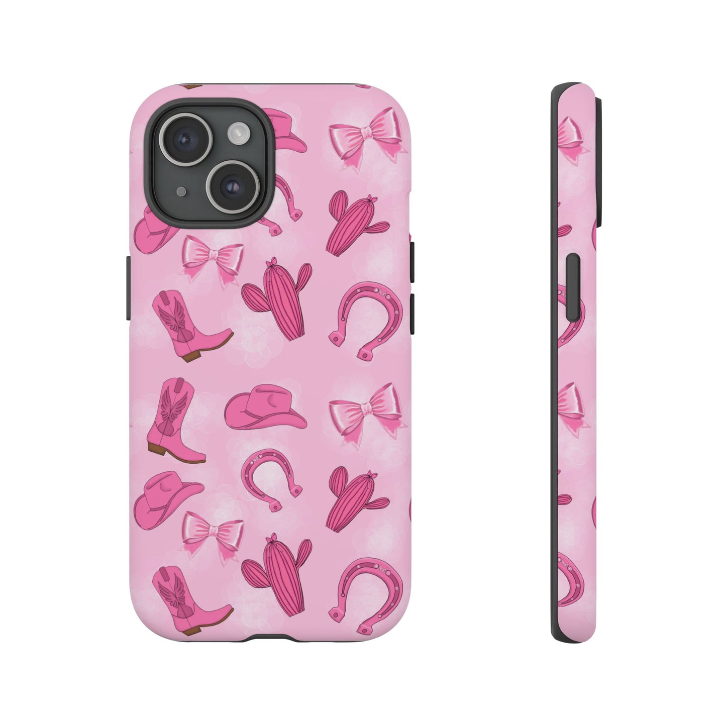 Cowgirl Chic Phone Case, Western Style Tough Case, Cute Pink Cowboy Theme, Gift for Rodeo Lovers, Country Western Decor