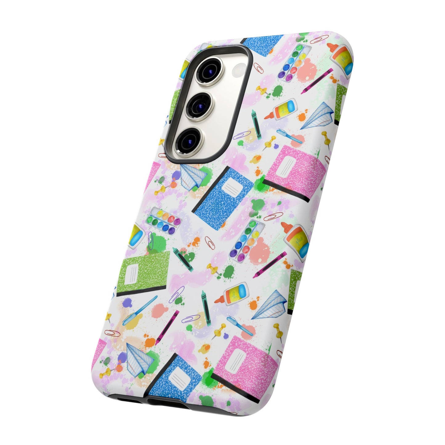 Colorful Art-Themed Phone Case, Cute Creative Gift for Artists, Unique Mobile Cover, Fun School Supplies Case, Bright Art Supplies Design