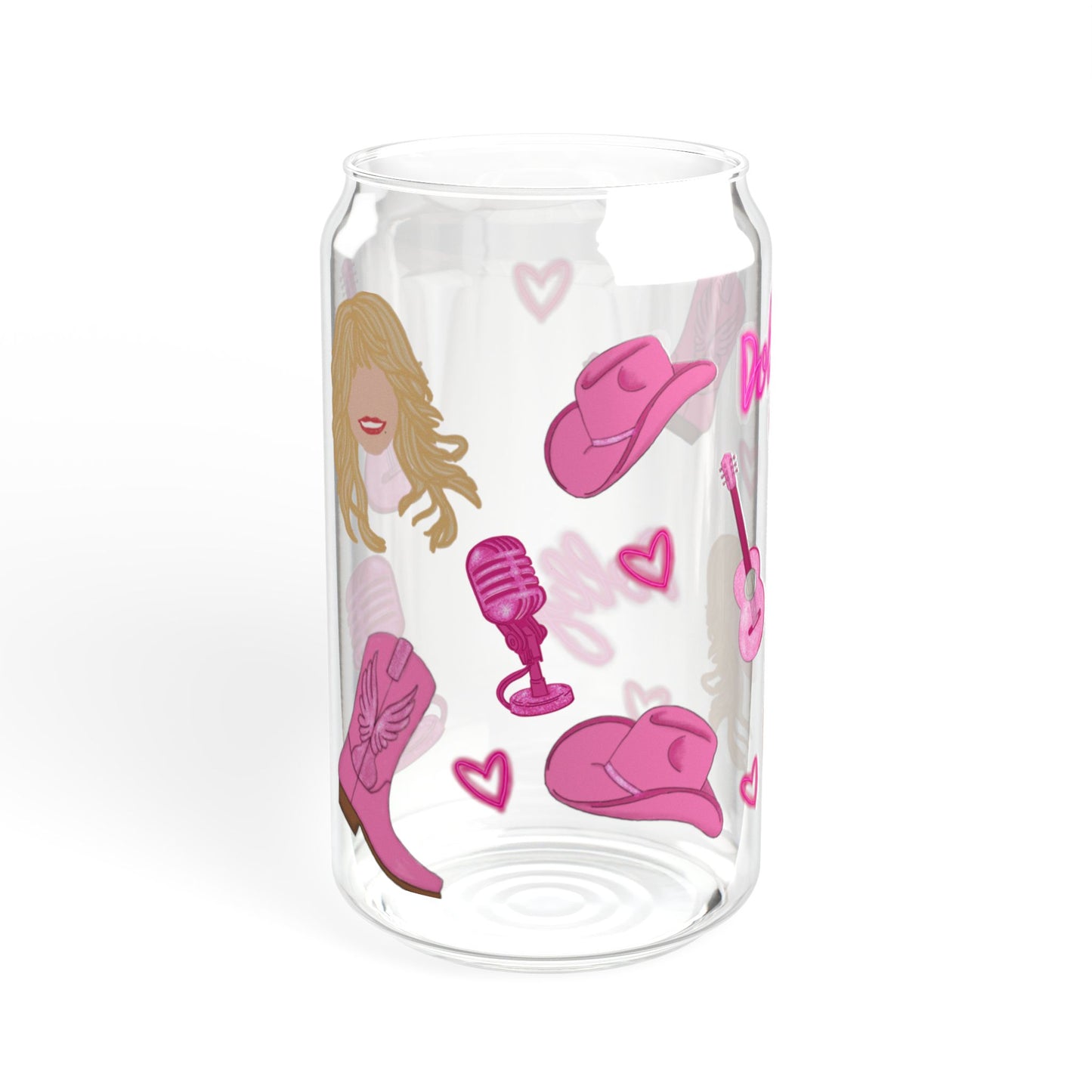 Dolly Parton Inspired Sipper Glass | 16oz Fun Drinking Jar | Cute Gift for Music Lovers, Summer Parties, Weddings, Birthdays, Home Decor