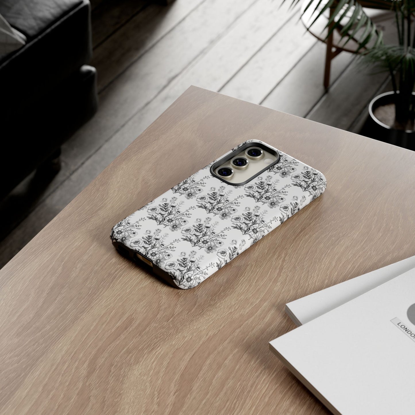 Floral Phone Case, Tough Cases with Elegant Black and White Design, Protective Cover for Fashion Lovers, Unique Gift for All [...]
