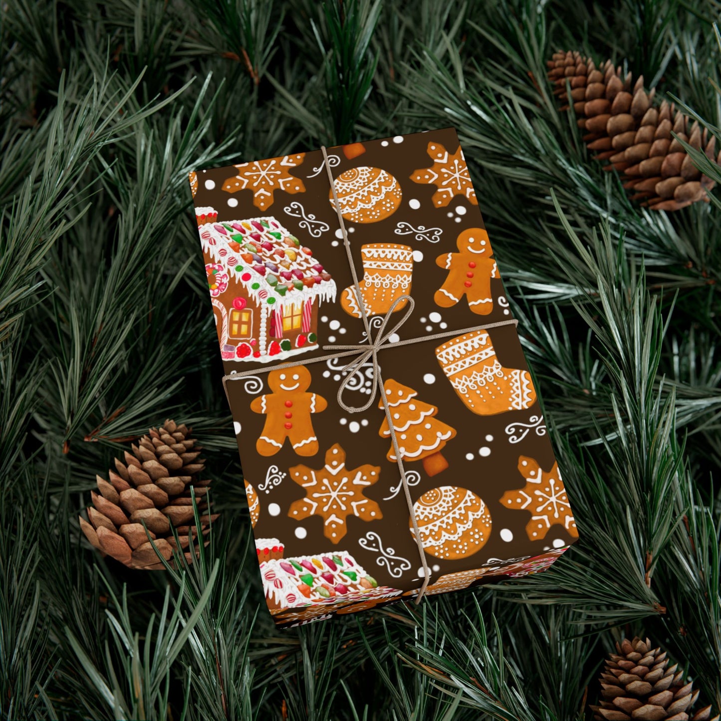 Gingerbread House Holiday Gift Wrap Paper