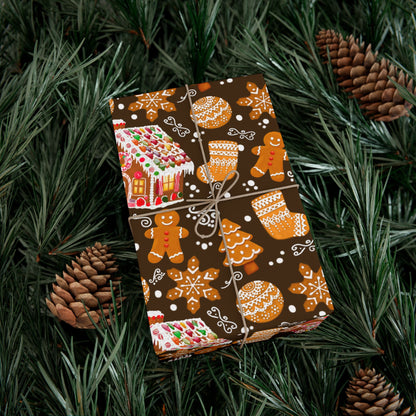 Gingerbread House Holiday Gift Wrap Paper