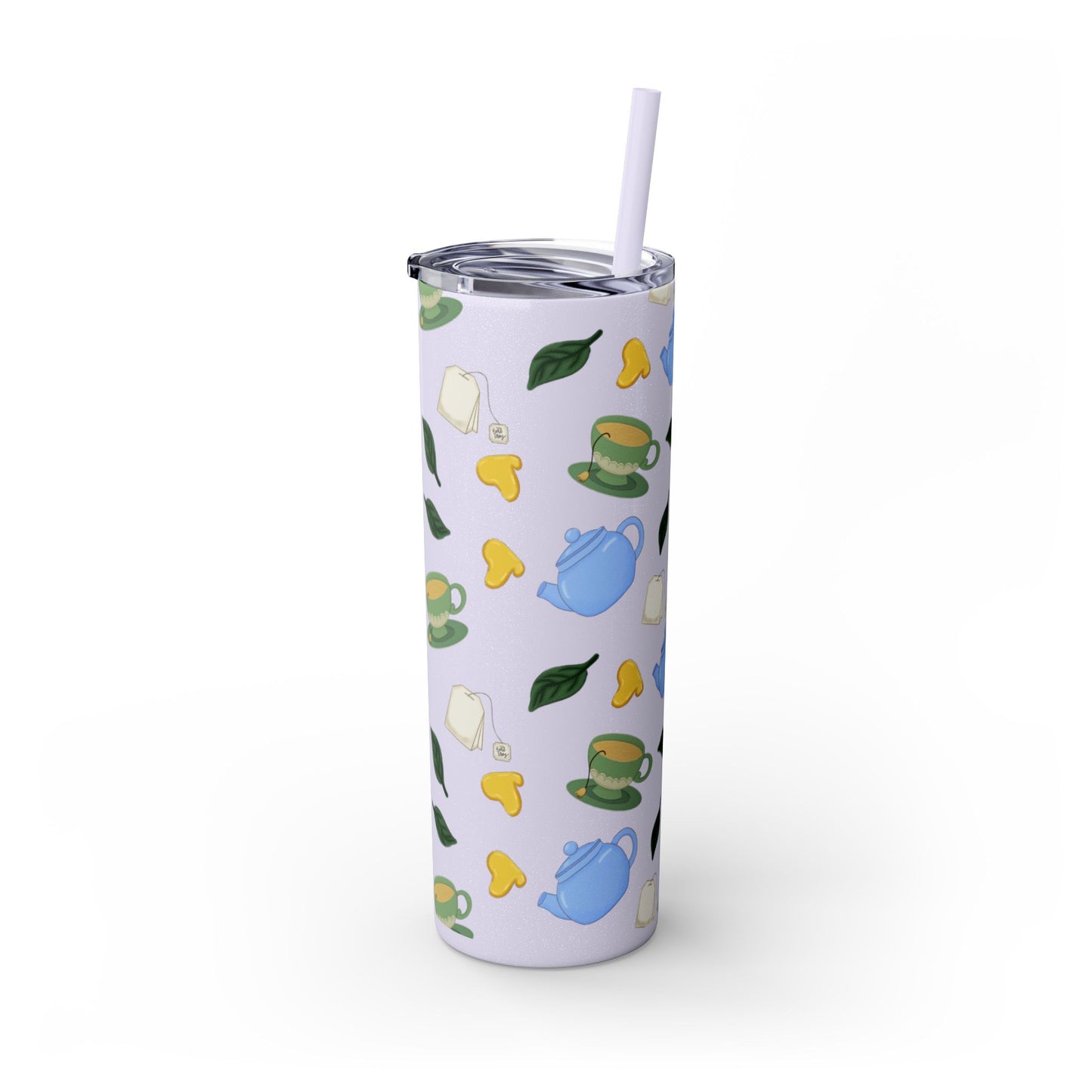 Charming Tea Themed Tumbler, Stylish Drinkware for Tea Lovers, Perfect for Gifts, Home, Travel, Eco-Friendly Beverage Container