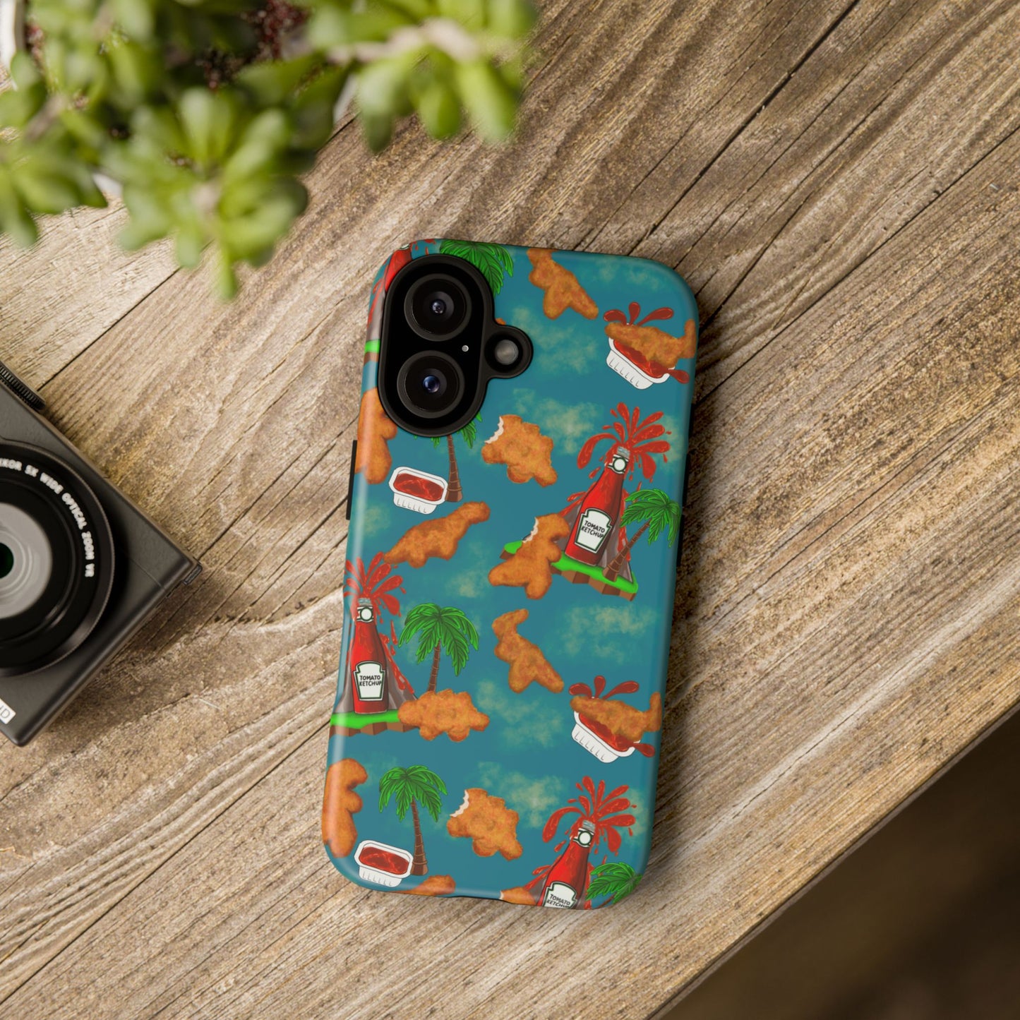 Dino Nuggets Phone Case - Tropical Vibes & Humor, Perfect Gift for Friends, Summer BBQ, Beach Lovers, Unique Accessory, Tough Cases
