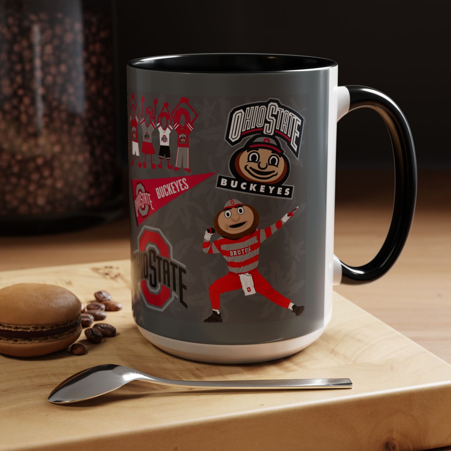 Ohio State Buckeyes Accent Coffee Mug | Gift for Fans, Sports Lovers, College Alumni, Holiday Decorations, Game Day Essentials