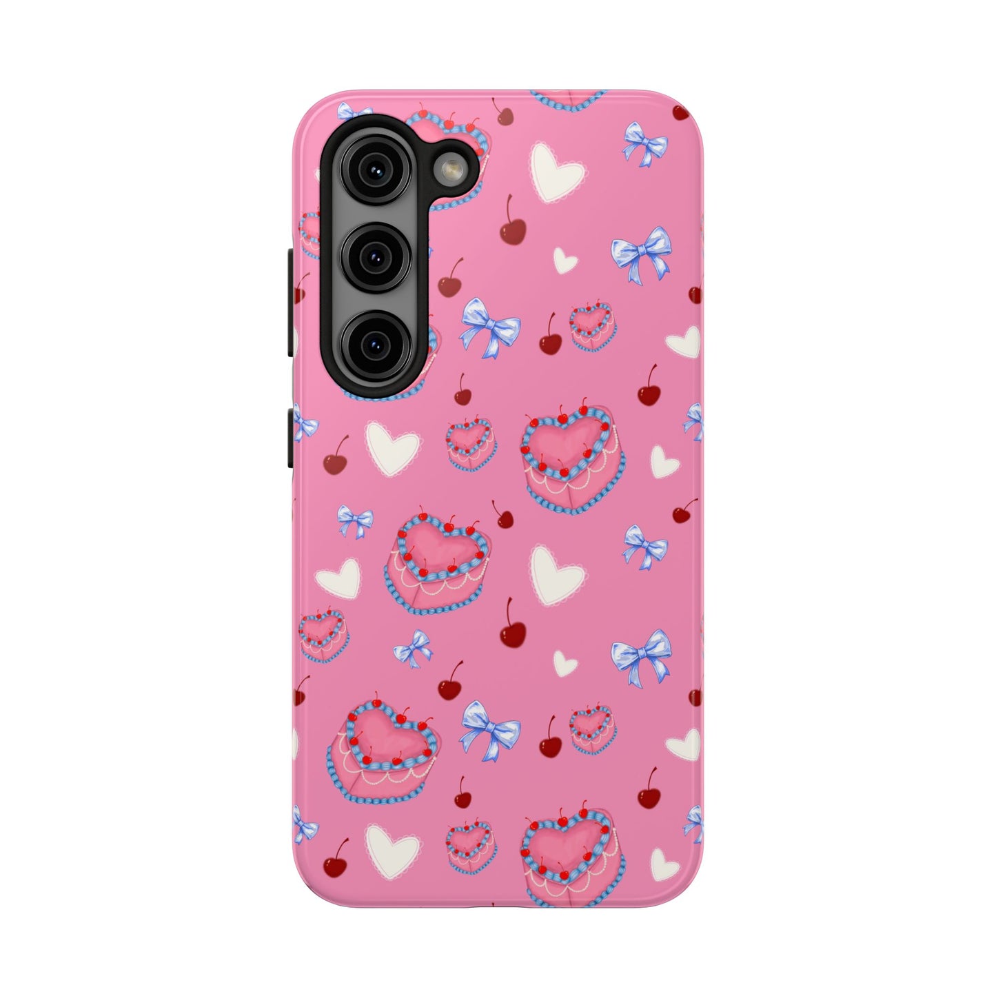 Hearts and Cake Patterned Phone Cases with Bow and Cherry Designs, Durable Phone Cover, Trendy Gift for Teens, Stylish Accessory, Perfect for [...]