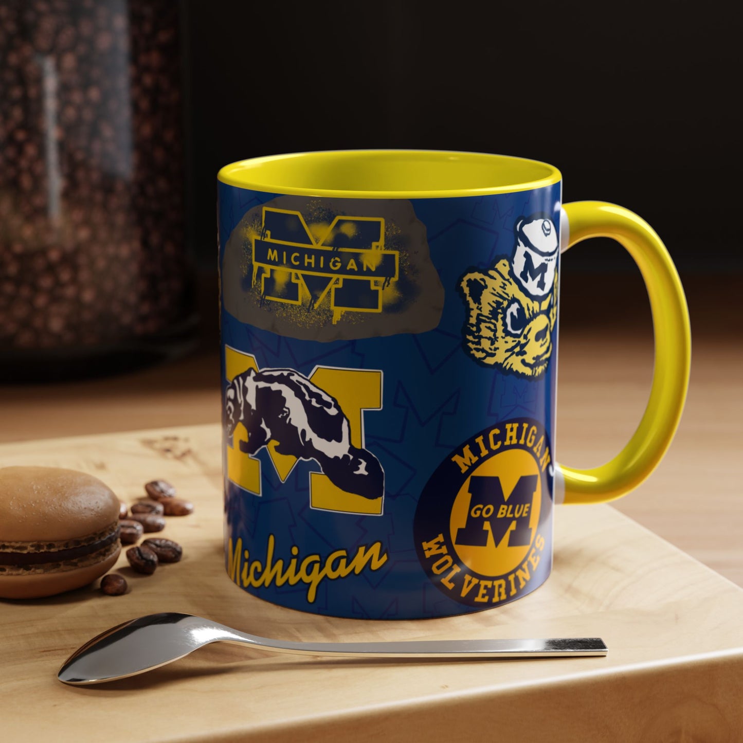 Michigan Wolverines Accent Coffee Mug - Perfect for Game Day, Fan Gift, Coffee Lovers, Sports Decor, College Spirit