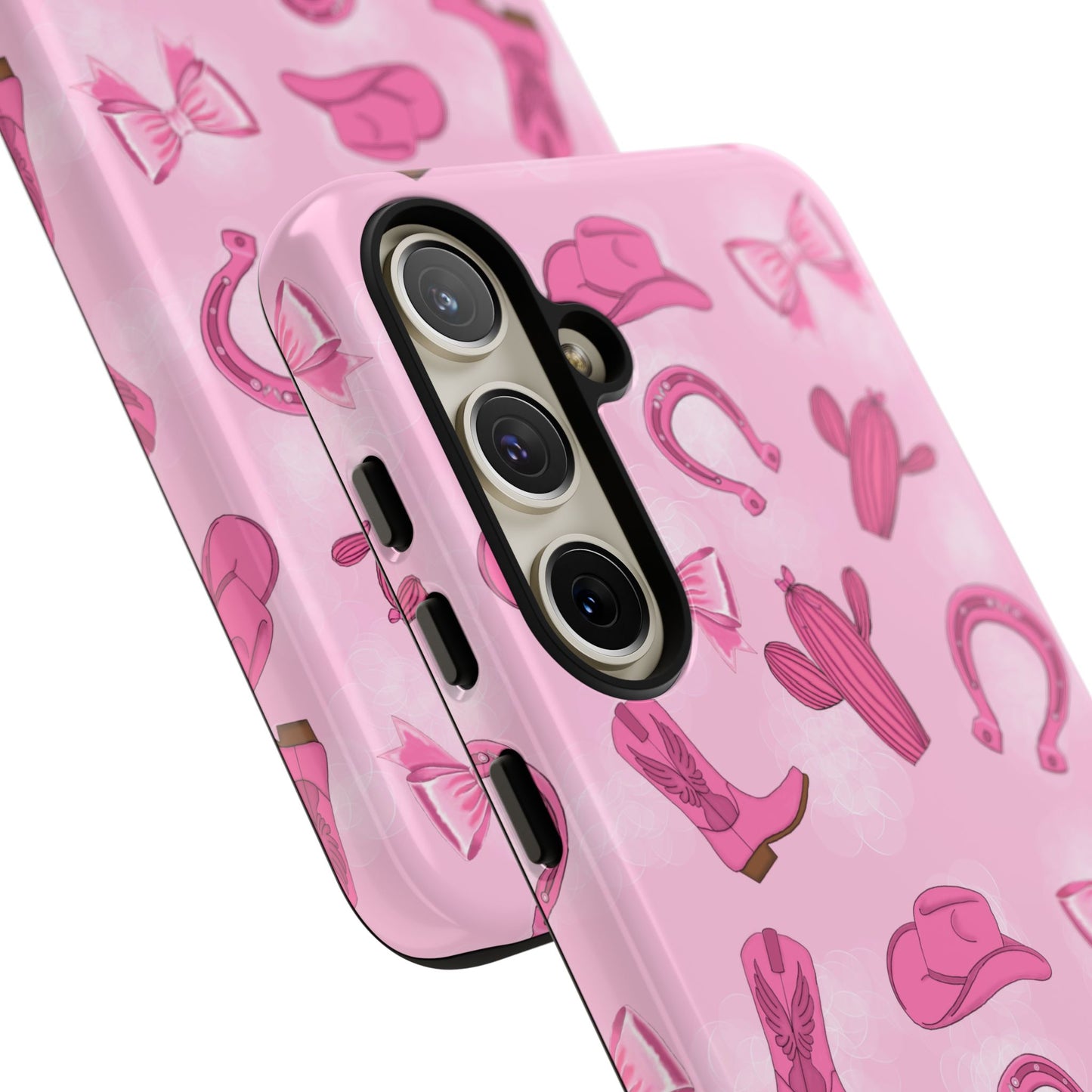 Cowgirl Chic Phone Case, Western Style Tough Case, Cute Pink Cowboy Theme, Gift for Rodeo Lovers, Country Western Decor