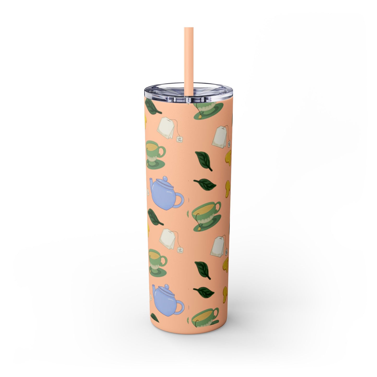 Charming Tea Themed Tumbler, Stylish Drinkware for Tea Lovers, Perfect for Gifts, Home, Travel, Eco-Friendly Beverage Container