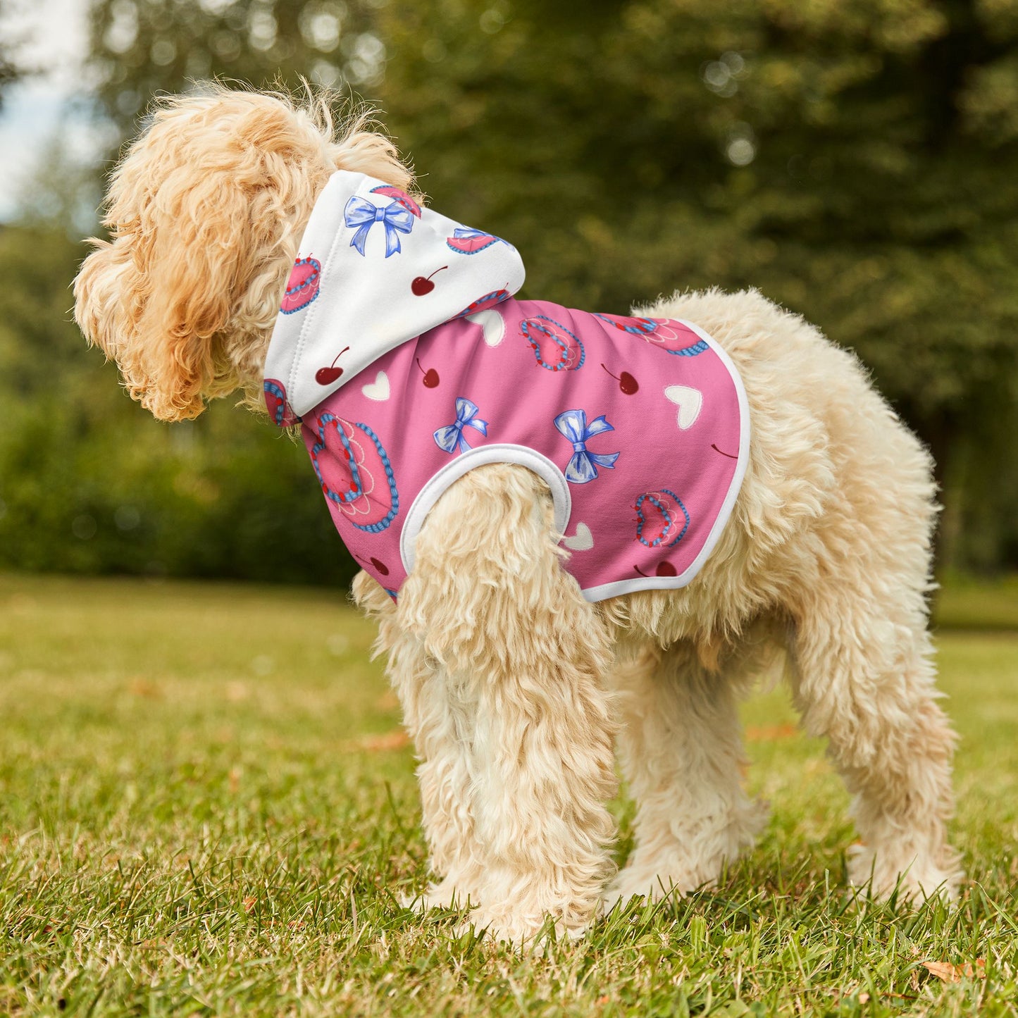 Cute Heart Print Pet Hoodie, Adorable Dog Sweater, Valentine’s Day Gift, Cozy Pet Clothes, Fashion for Pets