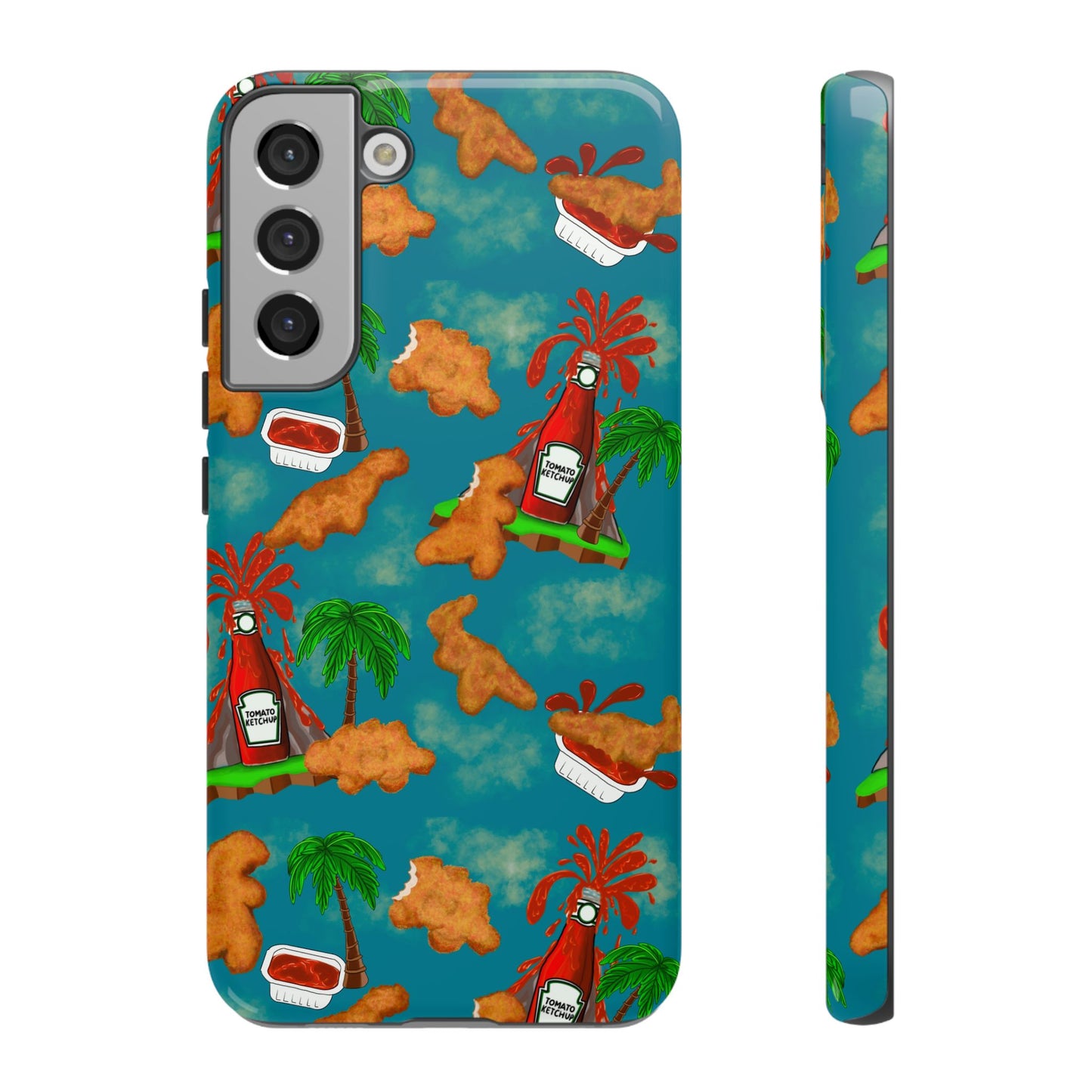 Dino Nuggets Phone Case - Tropical Vibes & Humor, Perfect Gift for Friends, Summer BBQ, Beach Lovers, Unique Accessory, Tough Cases