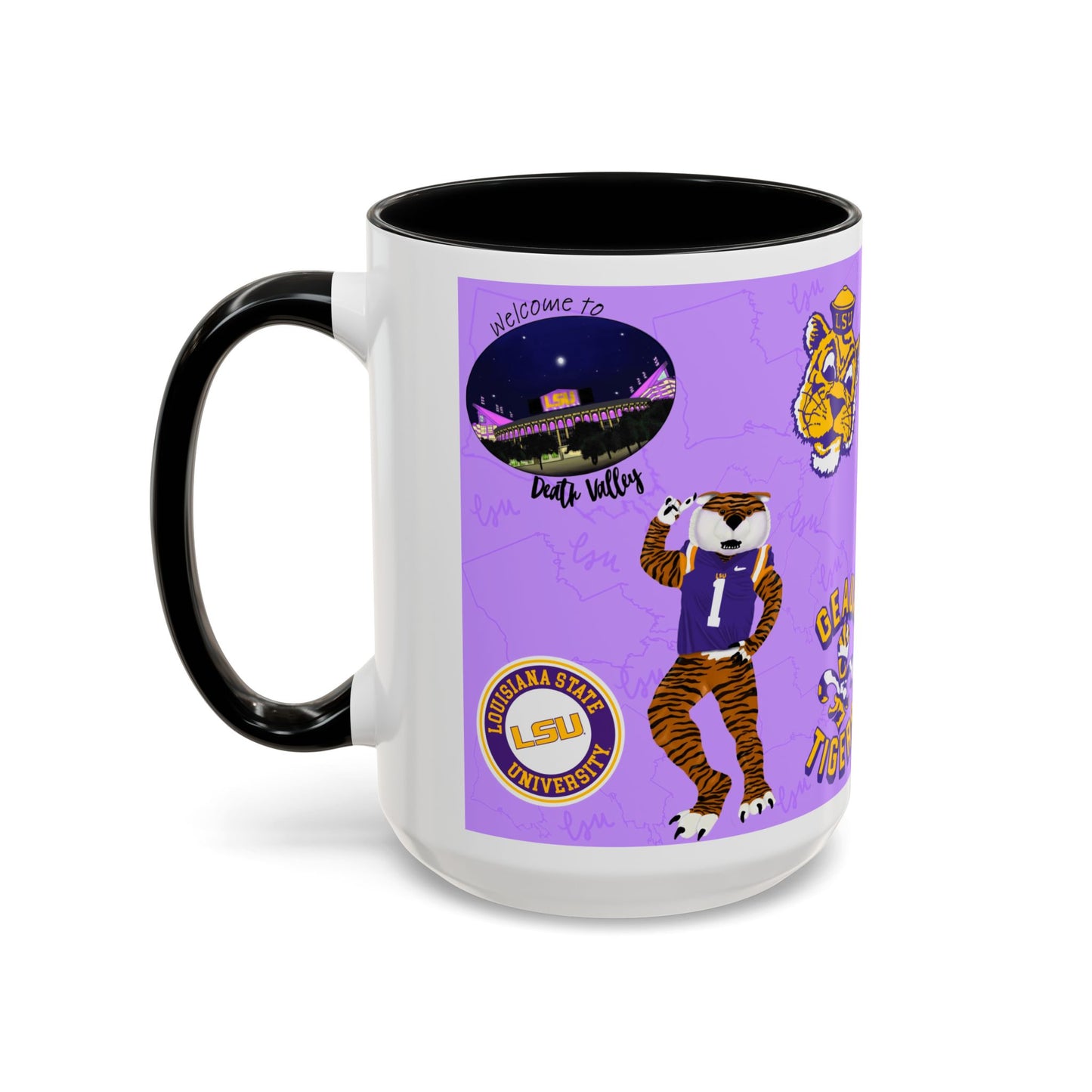 LSU Tigers Accent Coffee Mug - Perfect for Sports Fans, Gift for Graduates, Home Decor, College Student, Game Day Essentials