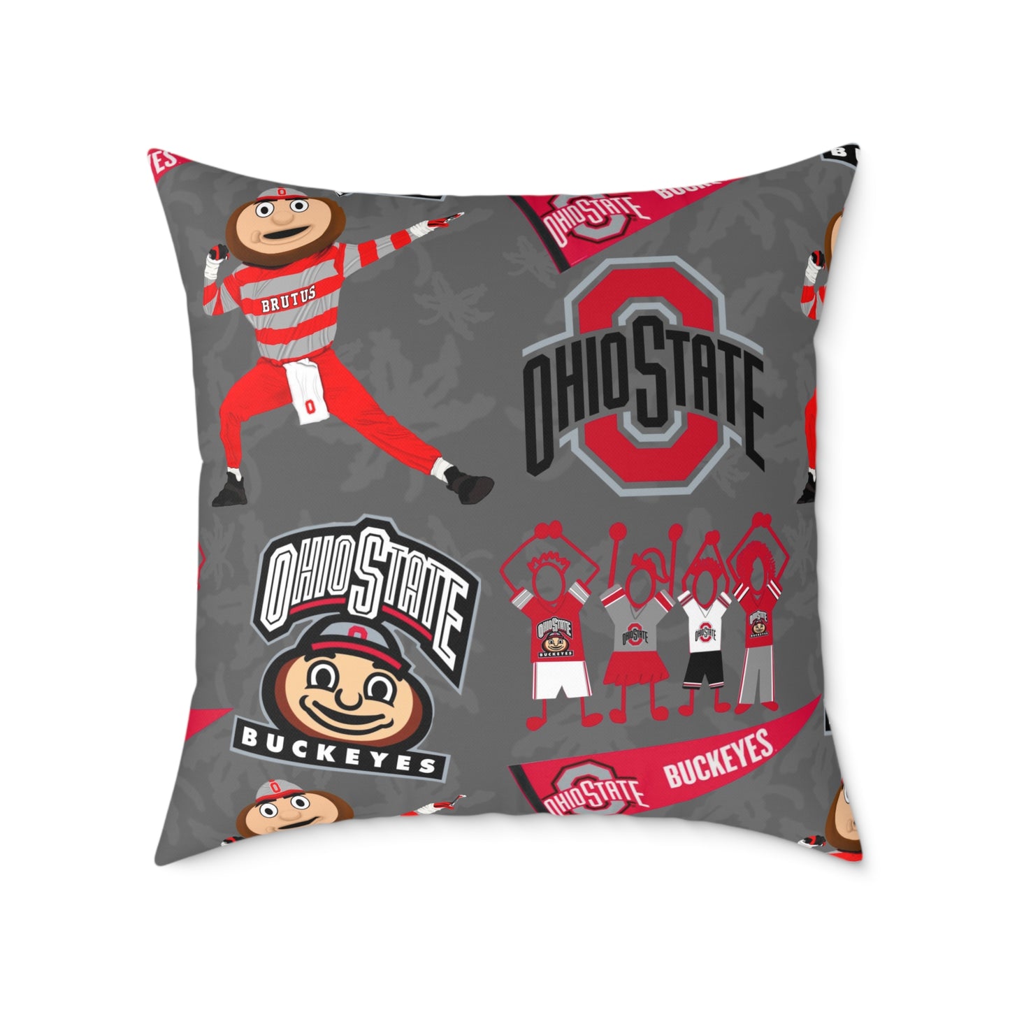 Ohio State Buckeyes Square Poly Canvas Pillow, Sports Fan Decor, College Football Pillow, Team Spirit Cushion, Gift for Student or Alumni