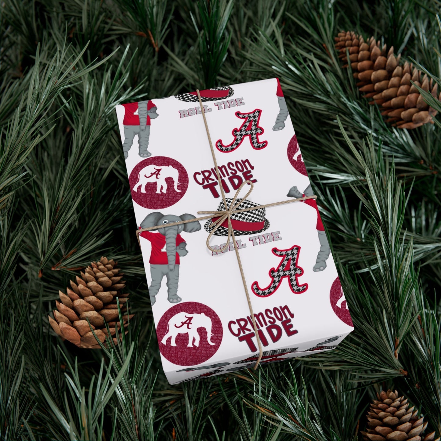 Alabama Crimson Tide Gift Wrap Paper – College Football Team Pattern