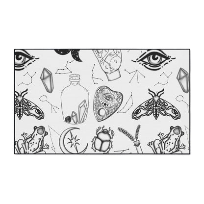 Witchy Mystical Floor Mat with Mystical Design, Rug for Yoga & Meditation, Heavy Duty Doormat, Gift for Spirituality Lovers, Home Decor