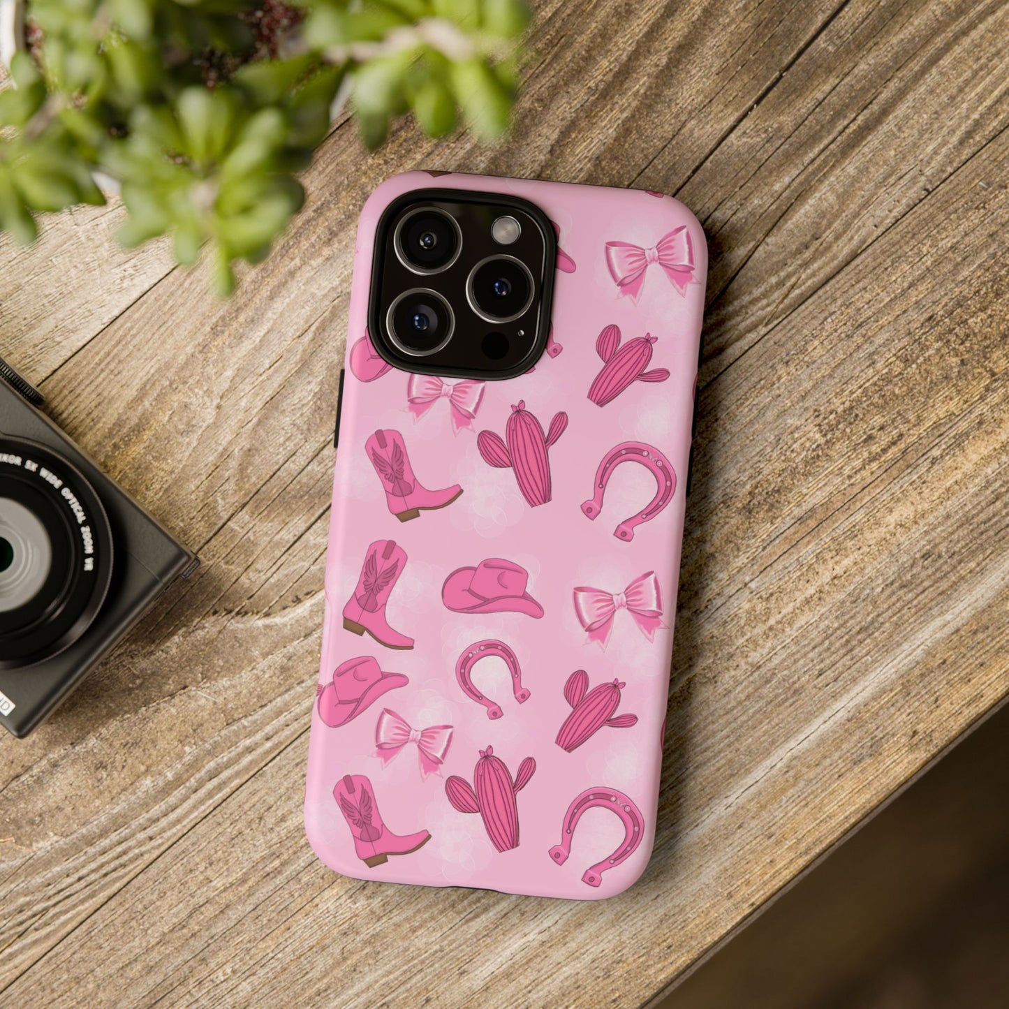 Cowgirl Chic Phone Case, Western Style Tough Case, Cute Pink Cowboy Theme, Gift for Rodeo Lovers, Country Western Decor