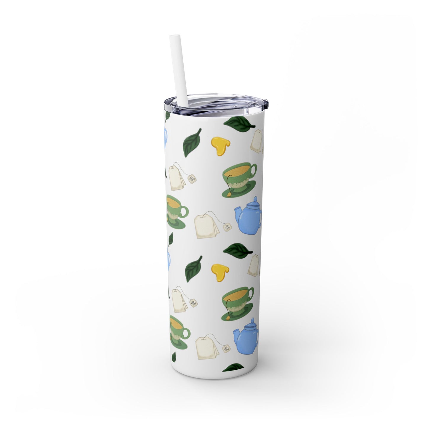 Charming Tea Themed Tumbler, Stylish Drinkware for Tea Lovers, Perfect for Gifts, Home, Travel, Eco-Friendly Beverage Container