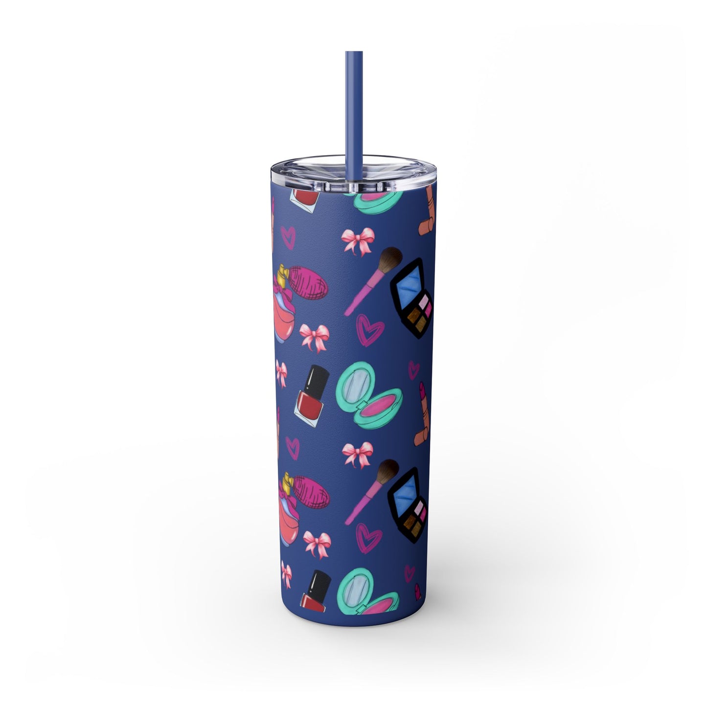 Cosmetic-Themed Skinny Tumbler with Straw | Perfect Gift for Makeup Lovers, Fashionistas, Beauty Enthusiasts, Birthday Celebrations, [...]