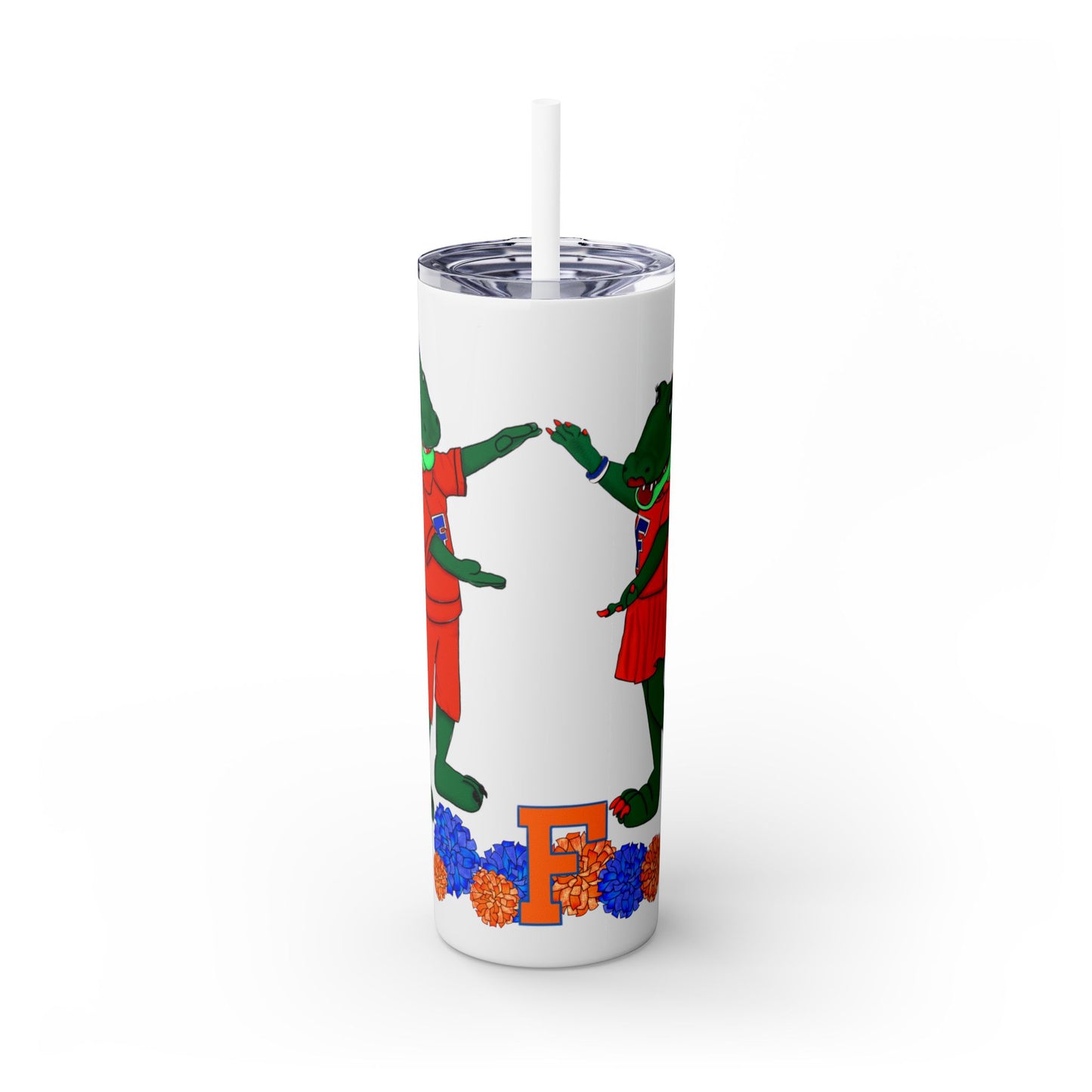 Florida Gators Skinny Tumbler with Straw | Perfect for Gifts, Sports Events, Tailgating, Summer Drinks, Eco-Friendly Hydration