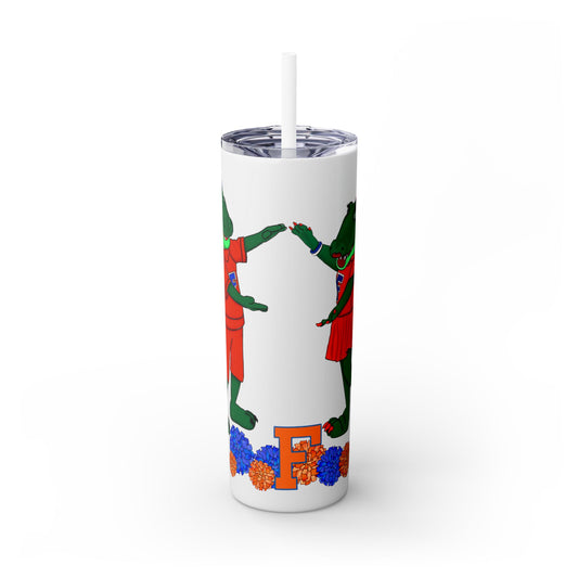 Florida Gators Skinny Tumbler with Straw | Perfect for Gifts, Sports Events, Tailgating, Summer Drinks, Eco-Friendly Hydration