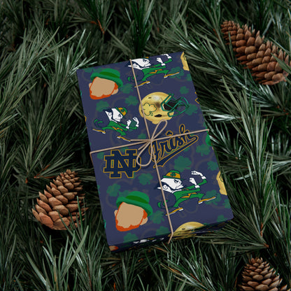 Notre Dame Fighting Irish Gift Wrap Paper – College Football Themed Wrapping Sheets