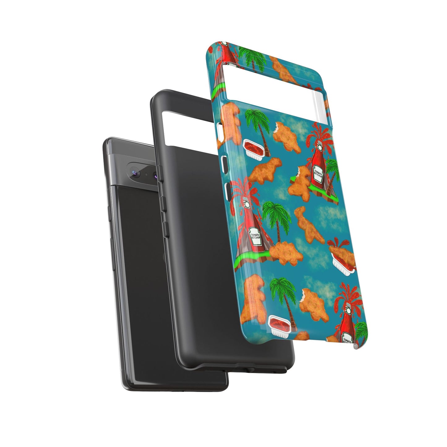 Dino Nuggets Phone Case - Tropical Vibes & Humor, Perfect Gift for Friends, Summer BBQ, Beach Lovers, Unique Accessory, Tough Cases