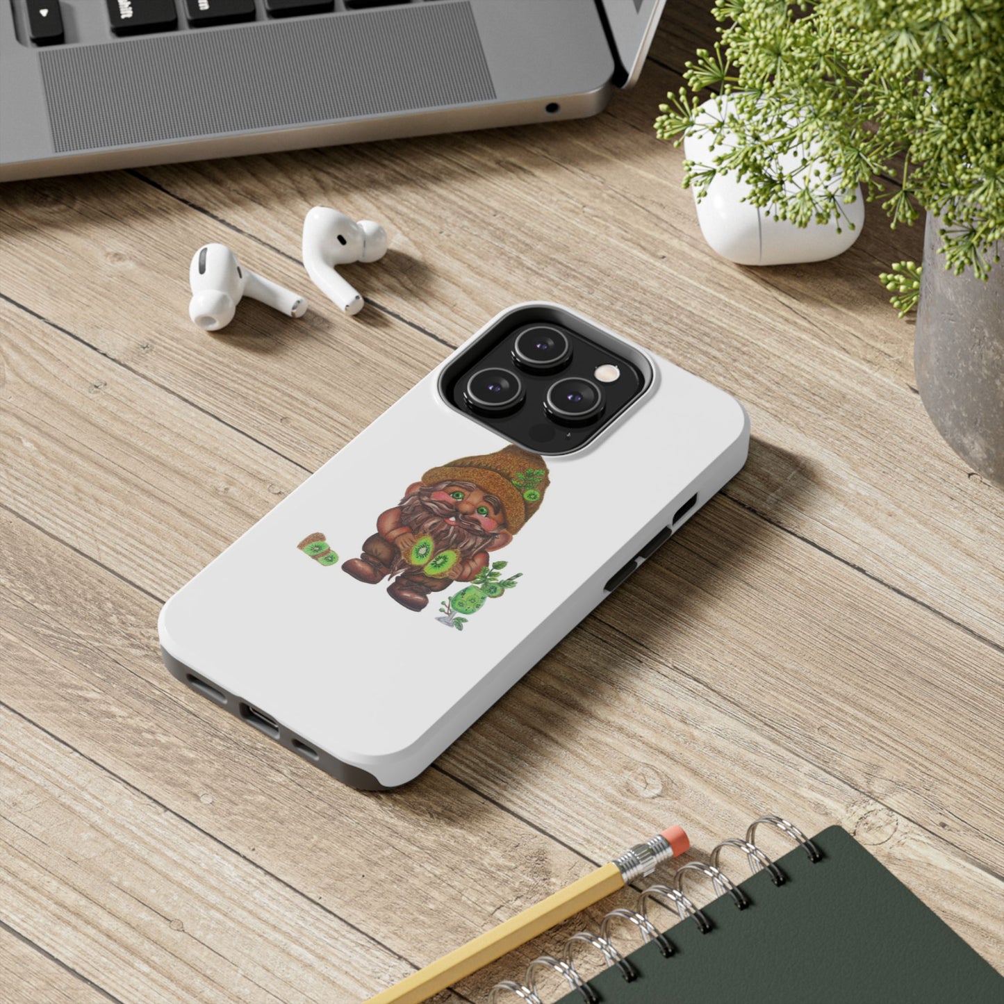 Funny Kiwi Gnome Phone Cases, Phone Covers for Gnome Lovers, Cute Gift for Gardeners, Unique Tech Accessories, Holiday Gifts