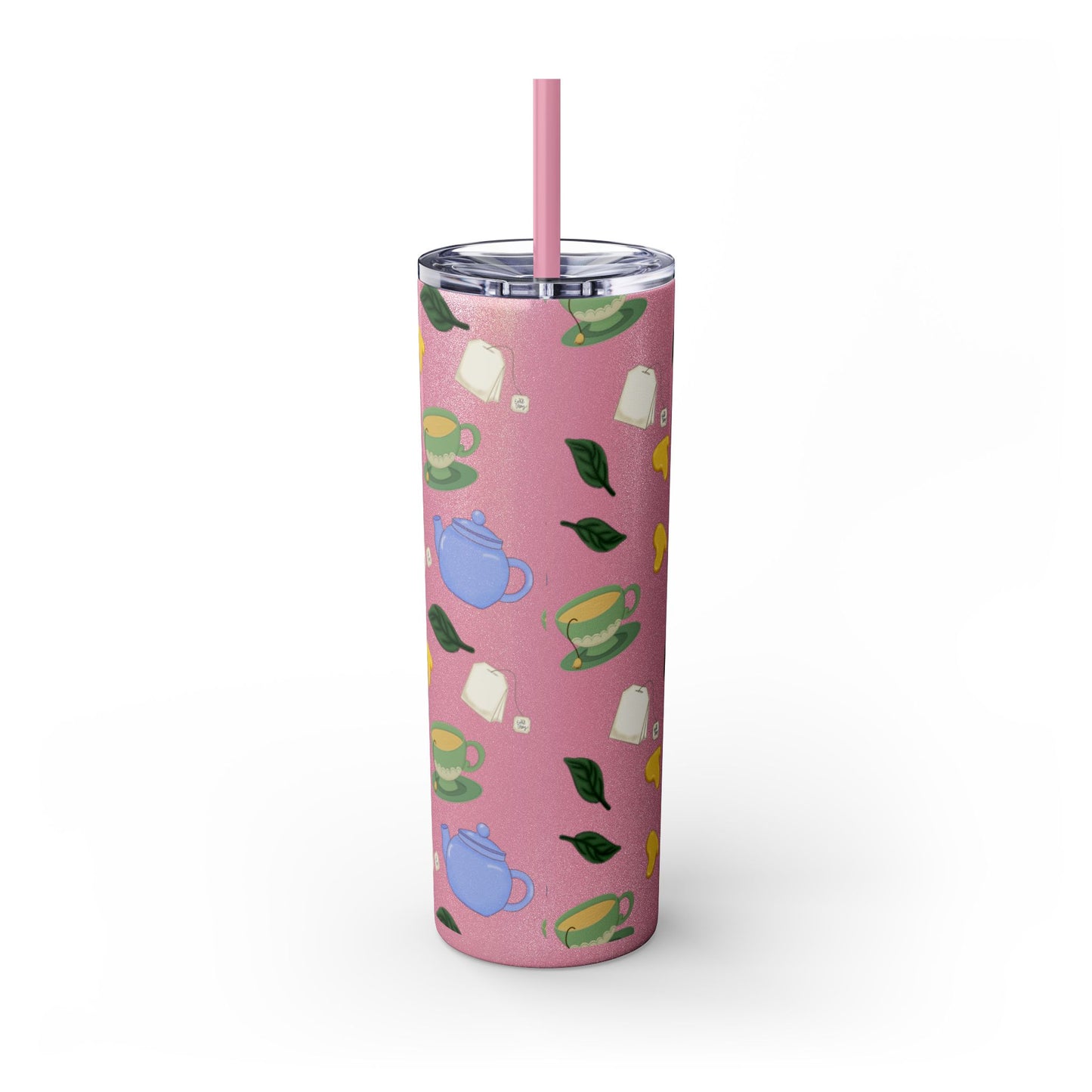 Charming Tea Themed Tumbler, Stylish Drinkware for Tea Lovers, Perfect for Gifts, Home, Travel, Eco-Friendly Beverage Container