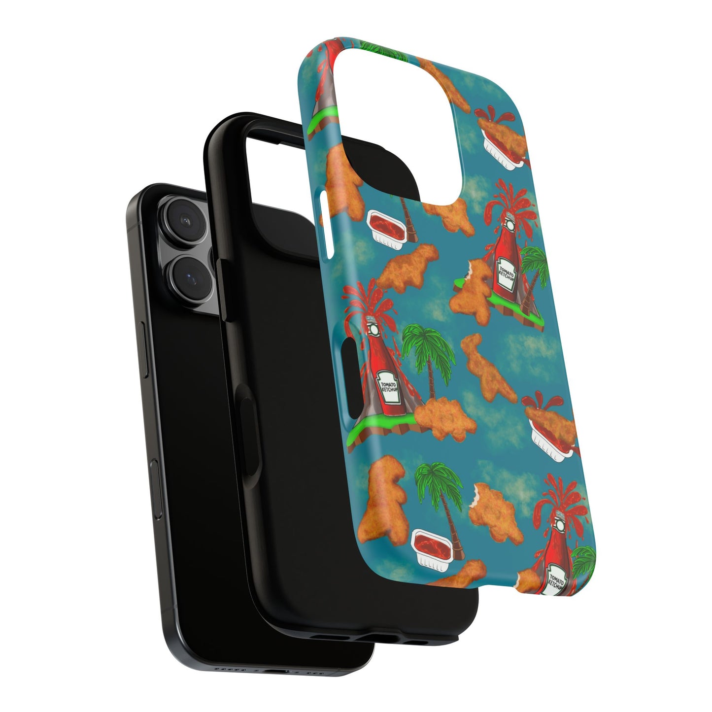Dino Nuggets Phone Case - Tropical Vibes & Humor, Perfect Gift for Friends, Summer BBQ, Beach Lovers, Unique Accessory, Tough Cases