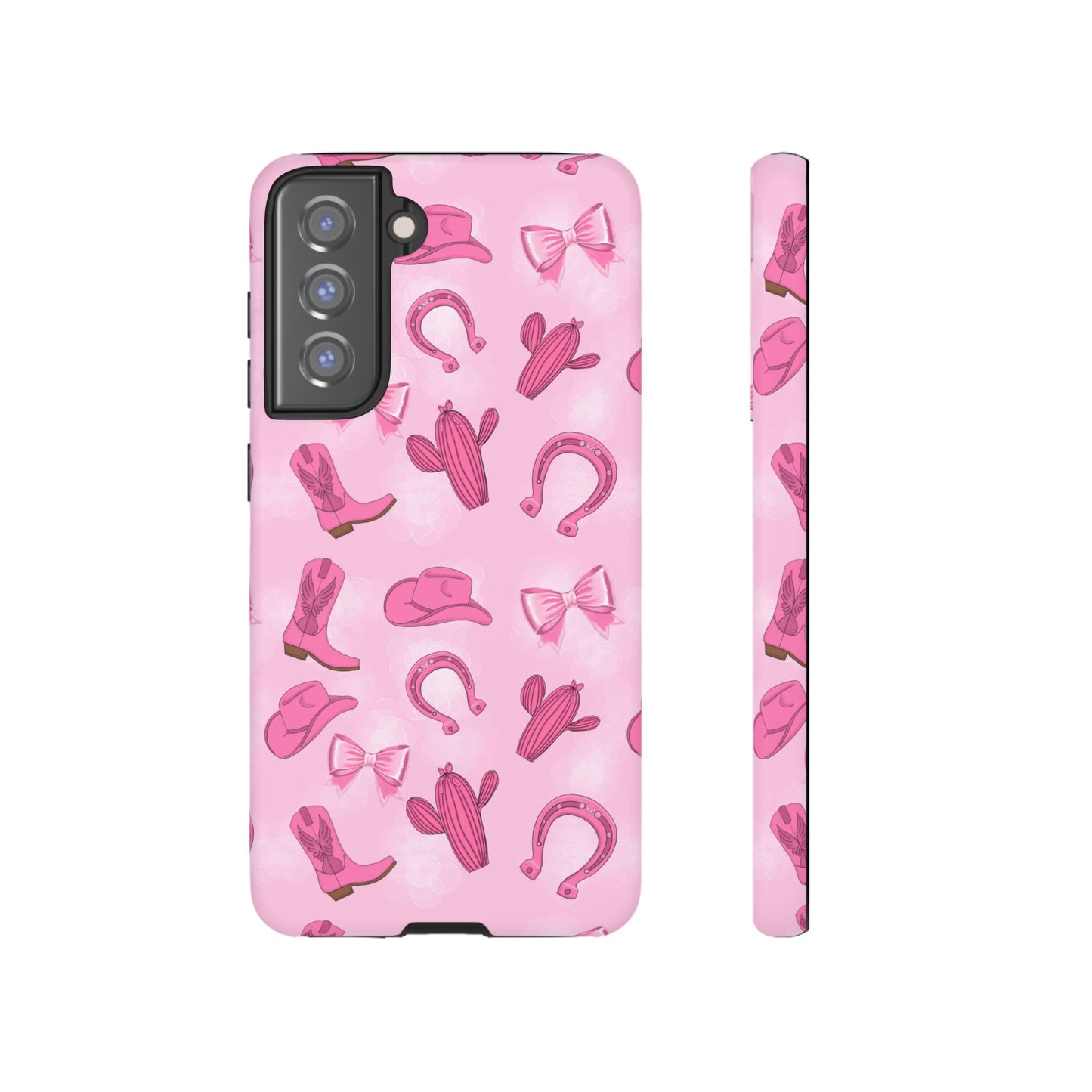 Cowgirl Chic Phone Case, Western Style Tough Case, Cute Pink Cowboy Theme, Gift for Rodeo Lovers, Country Western Decor