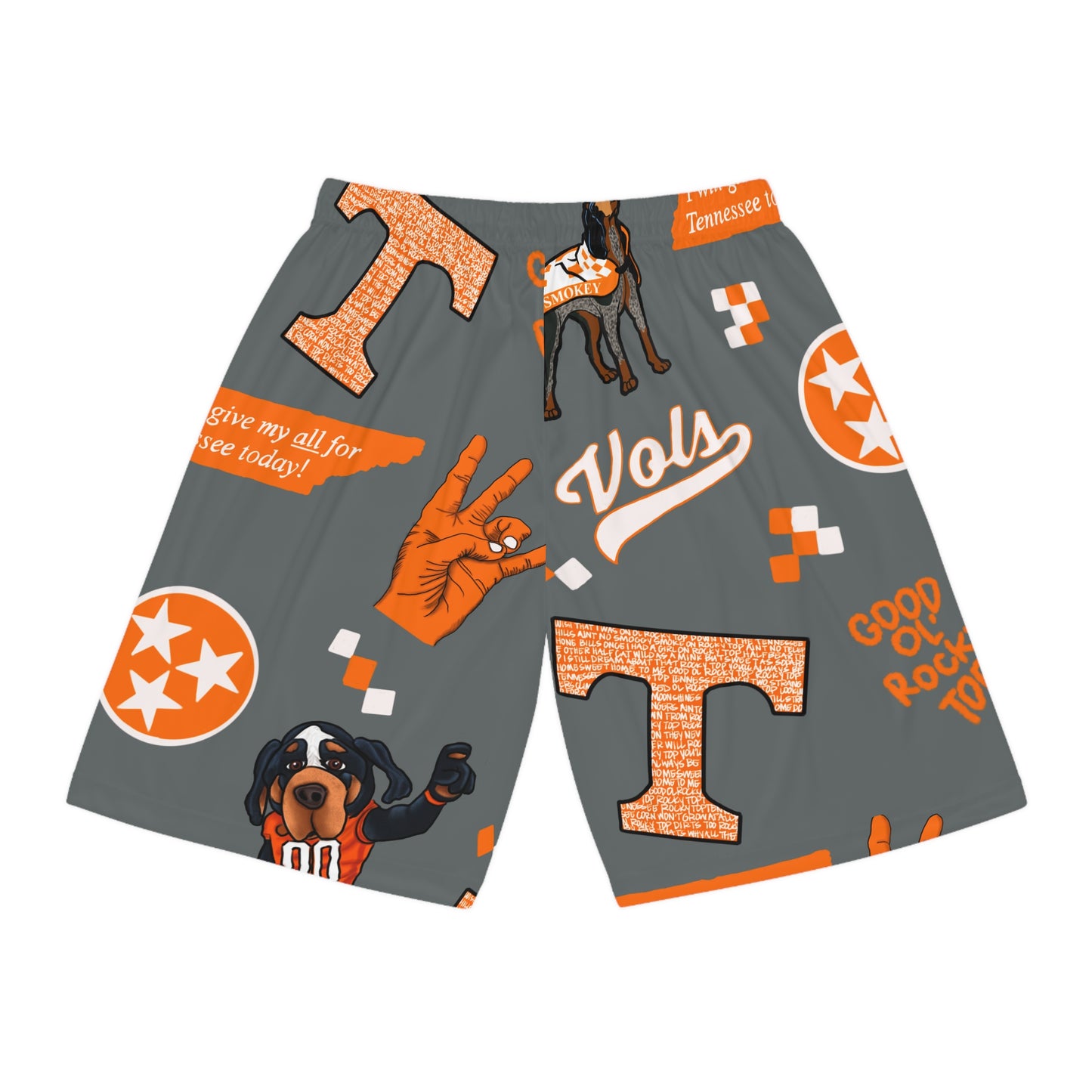 Tennessee Basketball Shorts, Fun Athletic Wear for Game Day, Perfect for Sports Fans, Summer Casual Shorts, Unique Gift for Team Supporters