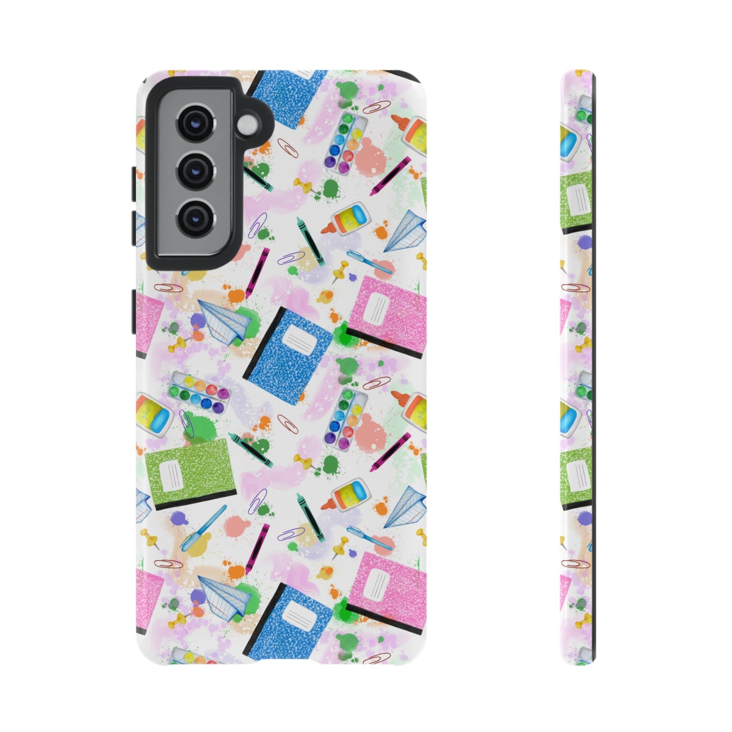 Colorful Art-Themed Phone Case, Cute Creative Gift for Artists, Unique Mobile Cover, Fun School Supplies Case, Bright Art Supplies Design