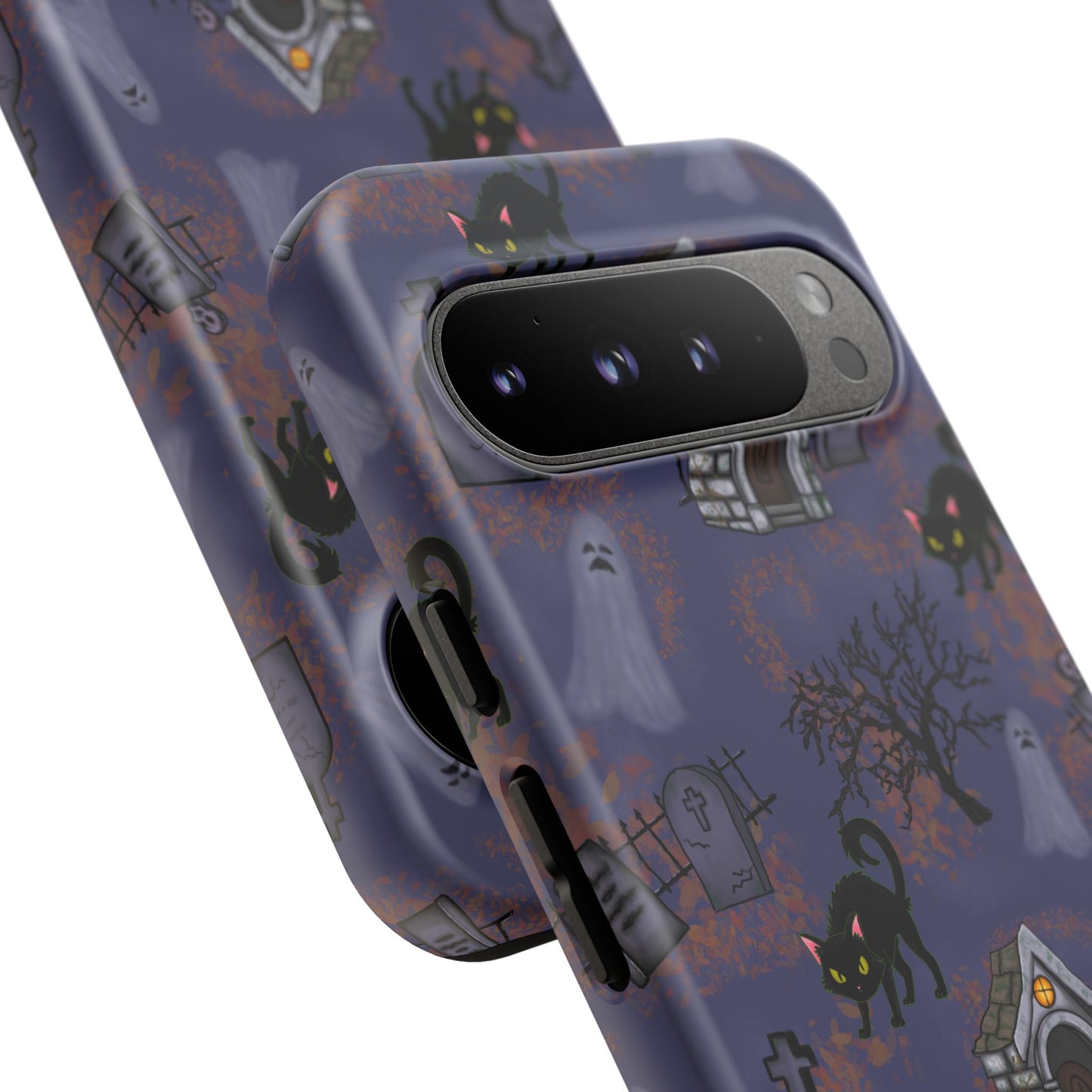 Halloween Phone Case, Spooky Cat Design, Tough Phone Cover, Gift for Cat Lovers, Fall Decor, Halloween Accessories