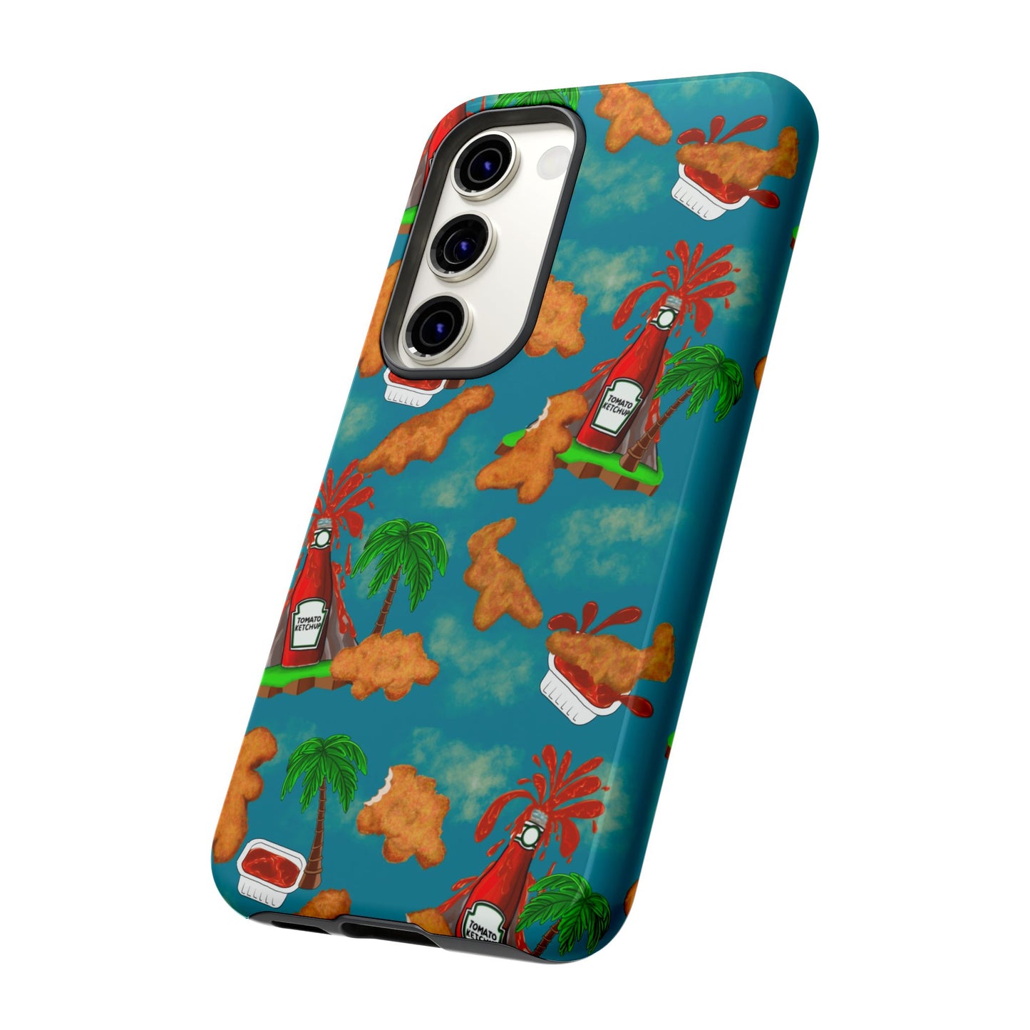 Dino Nuggets Phone Case - Tropical Vibes & Humor, Perfect Gift for Friends, Summer BBQ, Beach Lovers, Unique Accessory, Tough Cases