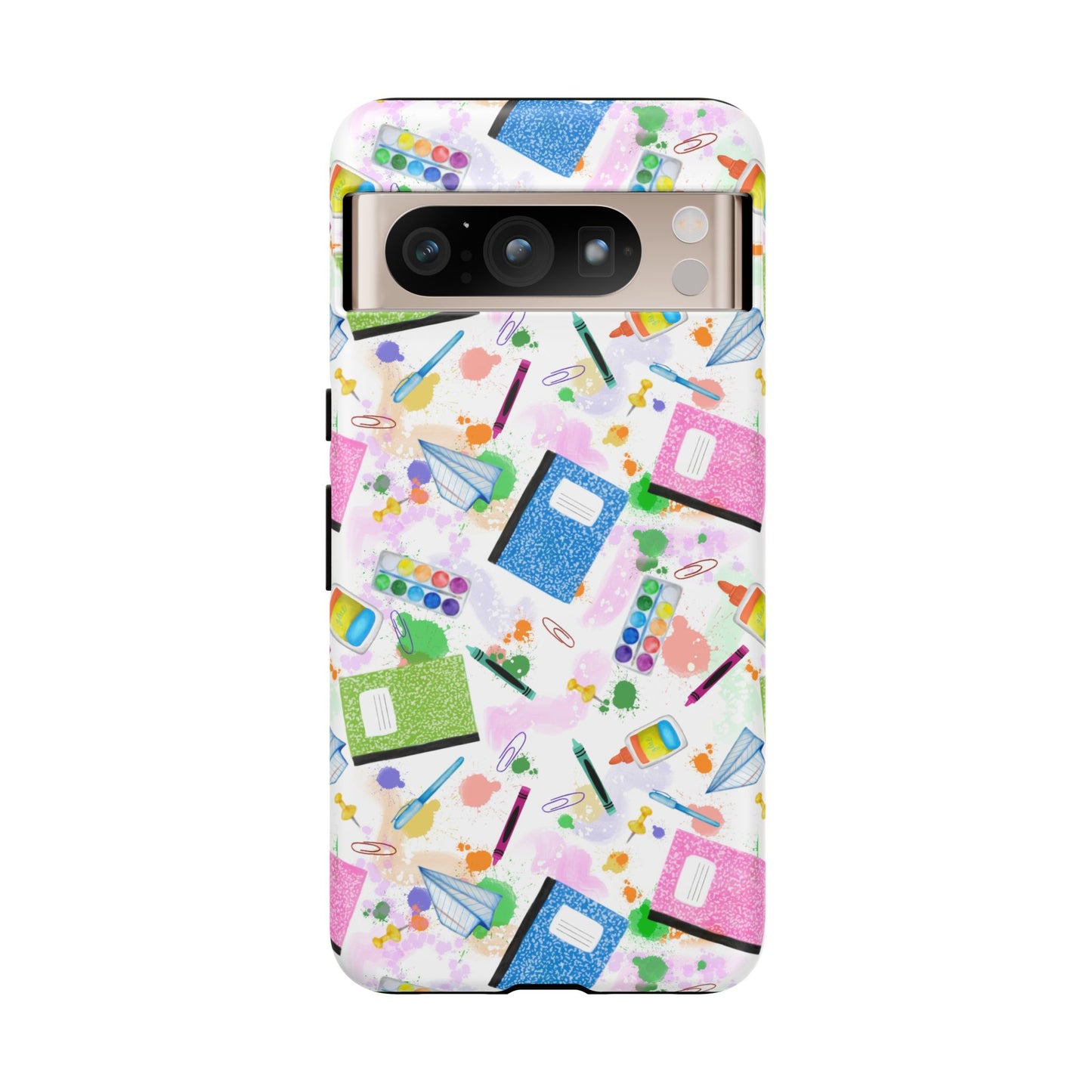 Colorful Art-Themed Phone Case, Cute Creative Gift for Artists, Unique Mobile Cover, Fun School Supplies Case, Bright Art Supplies Design