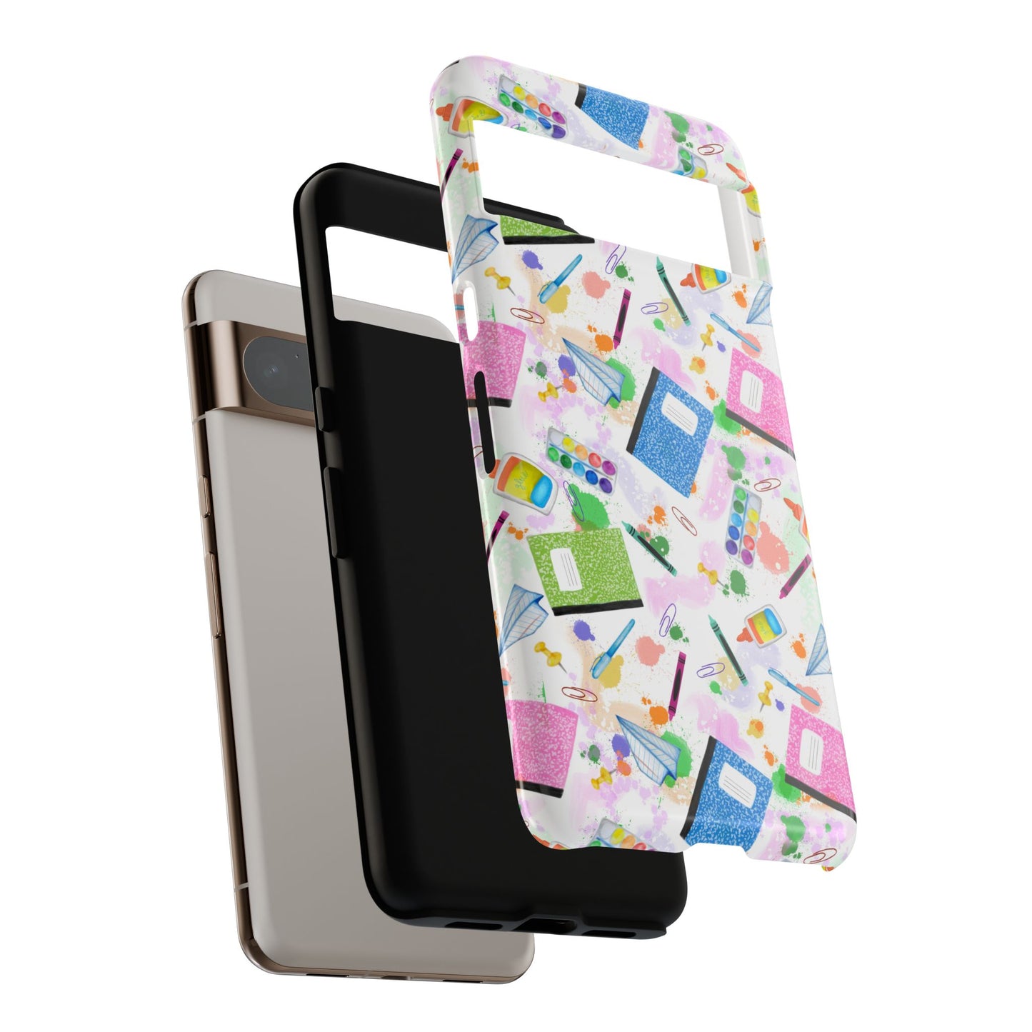 Colorful Art-Themed Phone Case, Cute Creative Gift for Artists, Unique Mobile Cover, Fun School Supplies Case, Bright Art Supplies Design