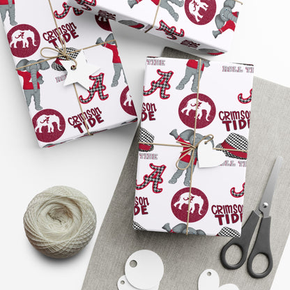 Alabama Crimson Tide Gift Wrap Paper – College Football Team Pattern