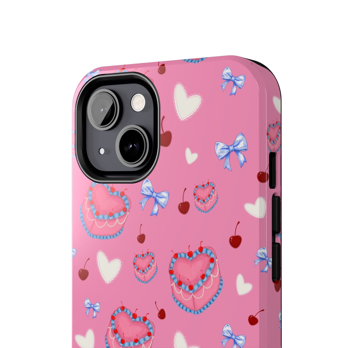 Hearts and Cake Patterned Phone Cases with Bow and Cherry Designs, Durable Phone Cover, Trendy Gift for Teens, Stylish Accessory, Perfect for [...]