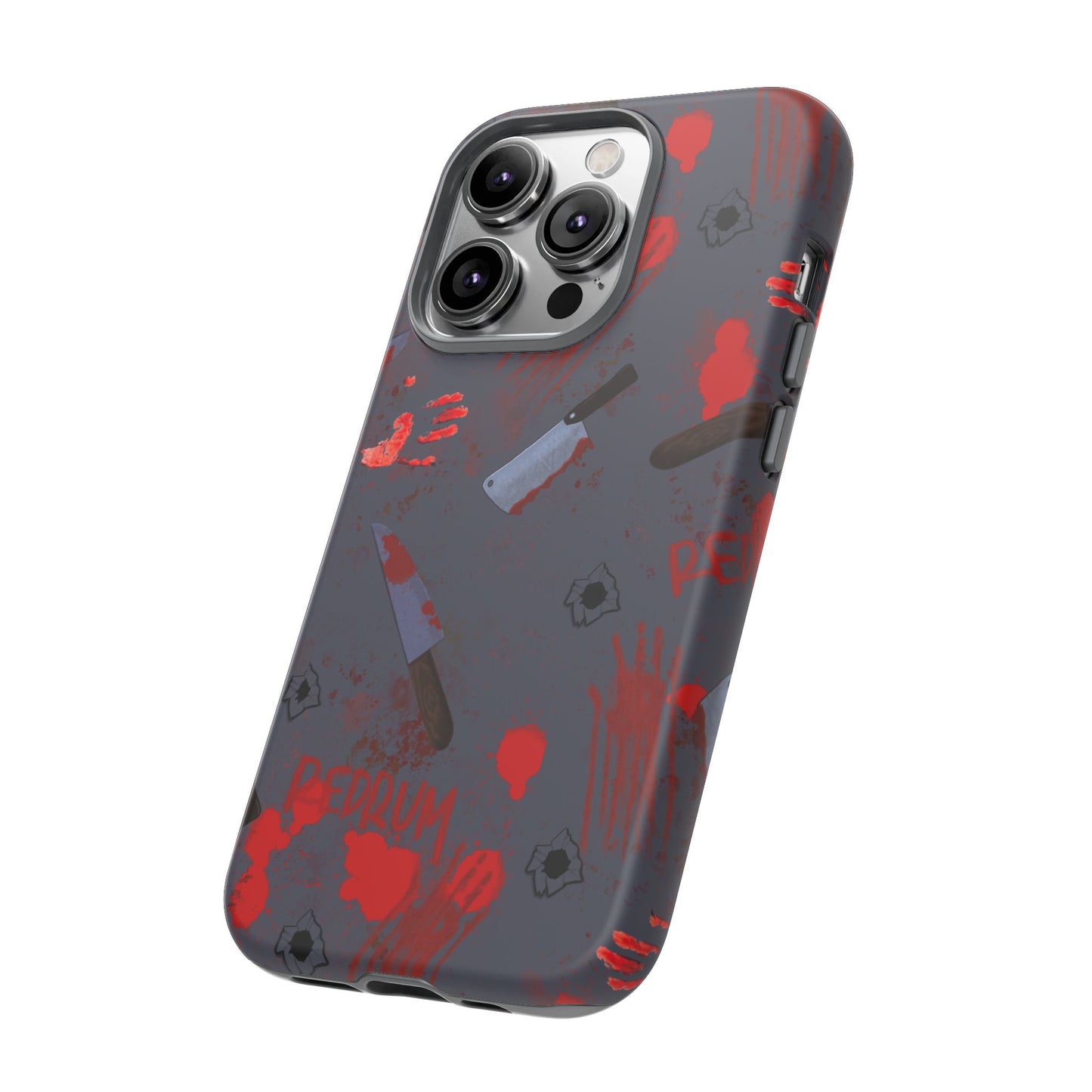 Blood Splatter Phone Case, Tough Case for Horror Fans, Halloween Accessory, Unique Gift for Gamers, Spooky Phone Cover